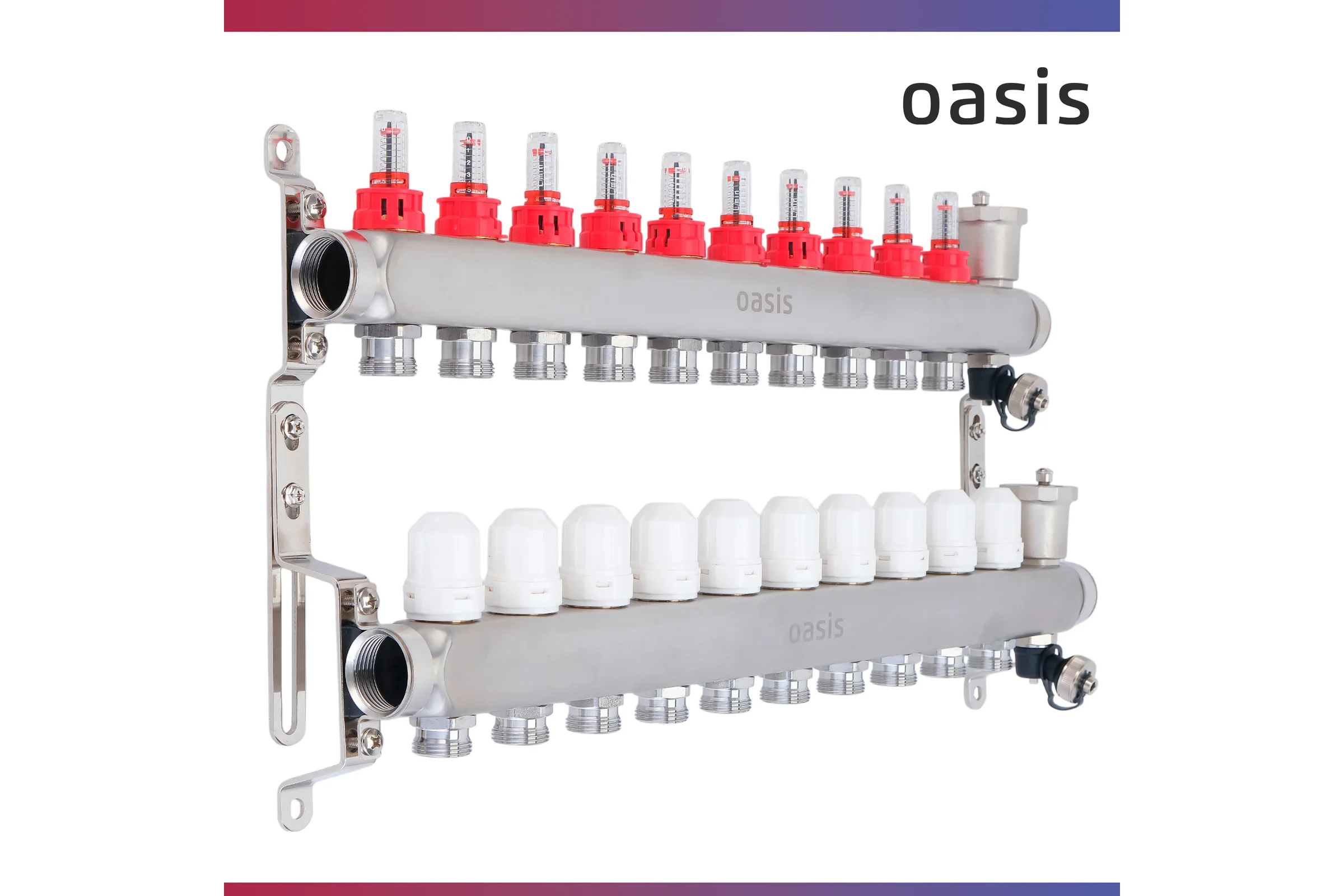 Коллекторная группа OASIS с расх. в сборе, 10-вых. НЕРЖ 1”3/4 KNR01-10