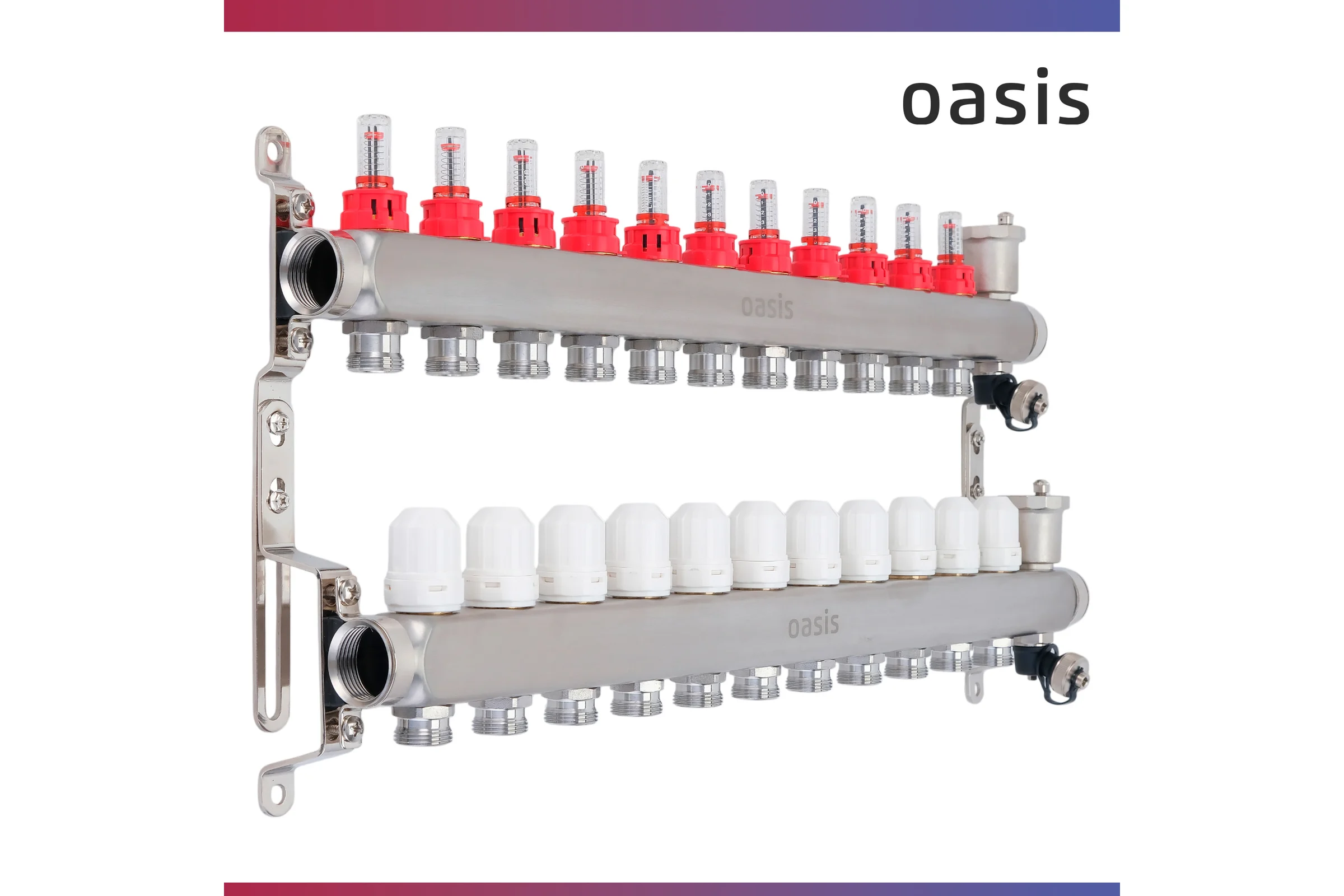 Коллекторная группа OASIS с расх. в сборе, 11-вых. НЕРЖ 1”3/4 KNR01-11