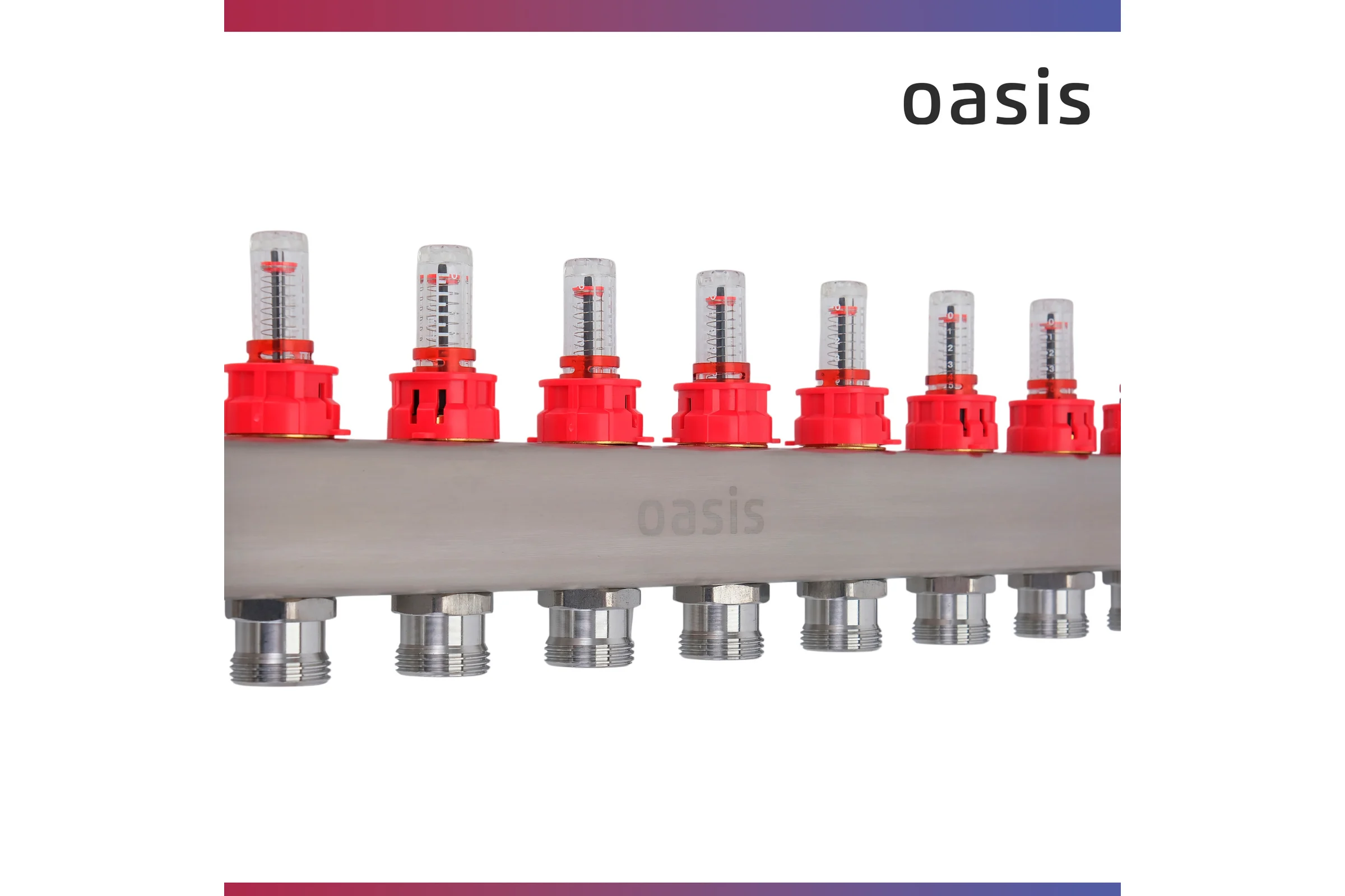Коллекторная группа OASIS с расх. в сборе, 11-вых. НЕРЖ 1”3/4 KNR01-11