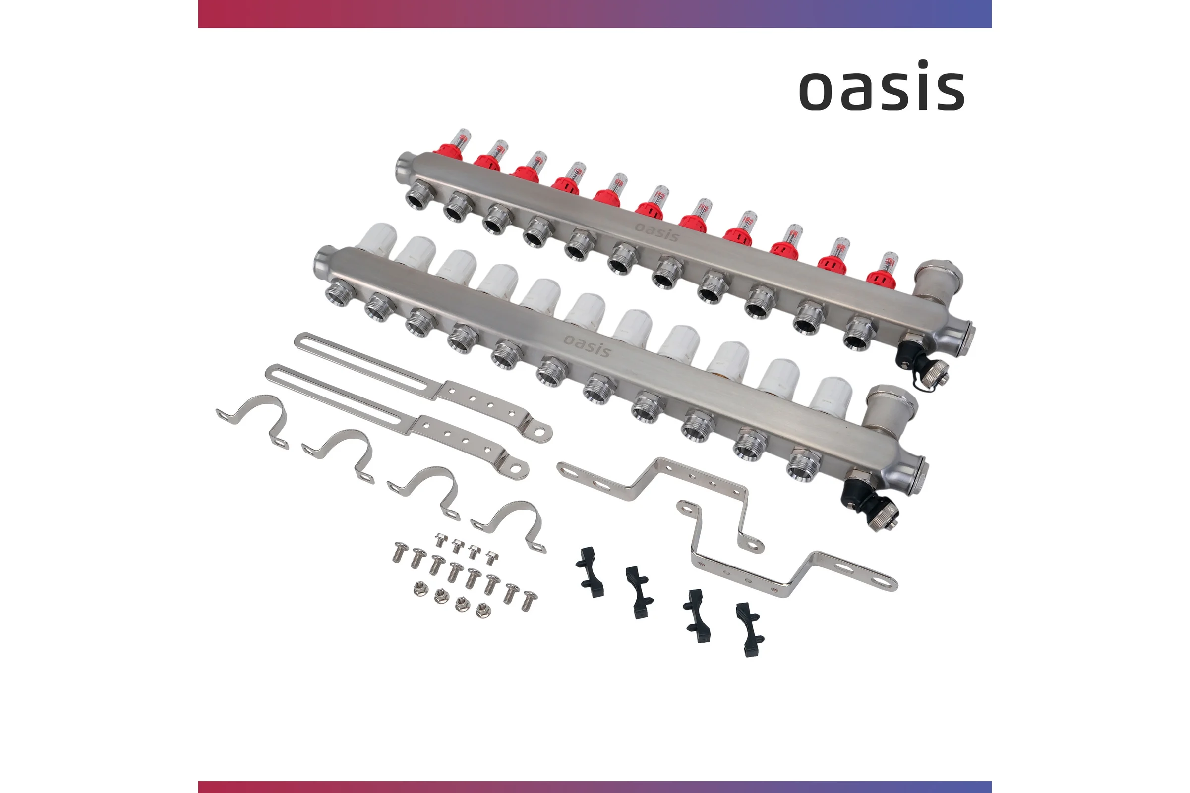 Коллекторная группа OASIS с расх. в сборе, 11-вых. НЕРЖ 1”3/4 KNR01-11