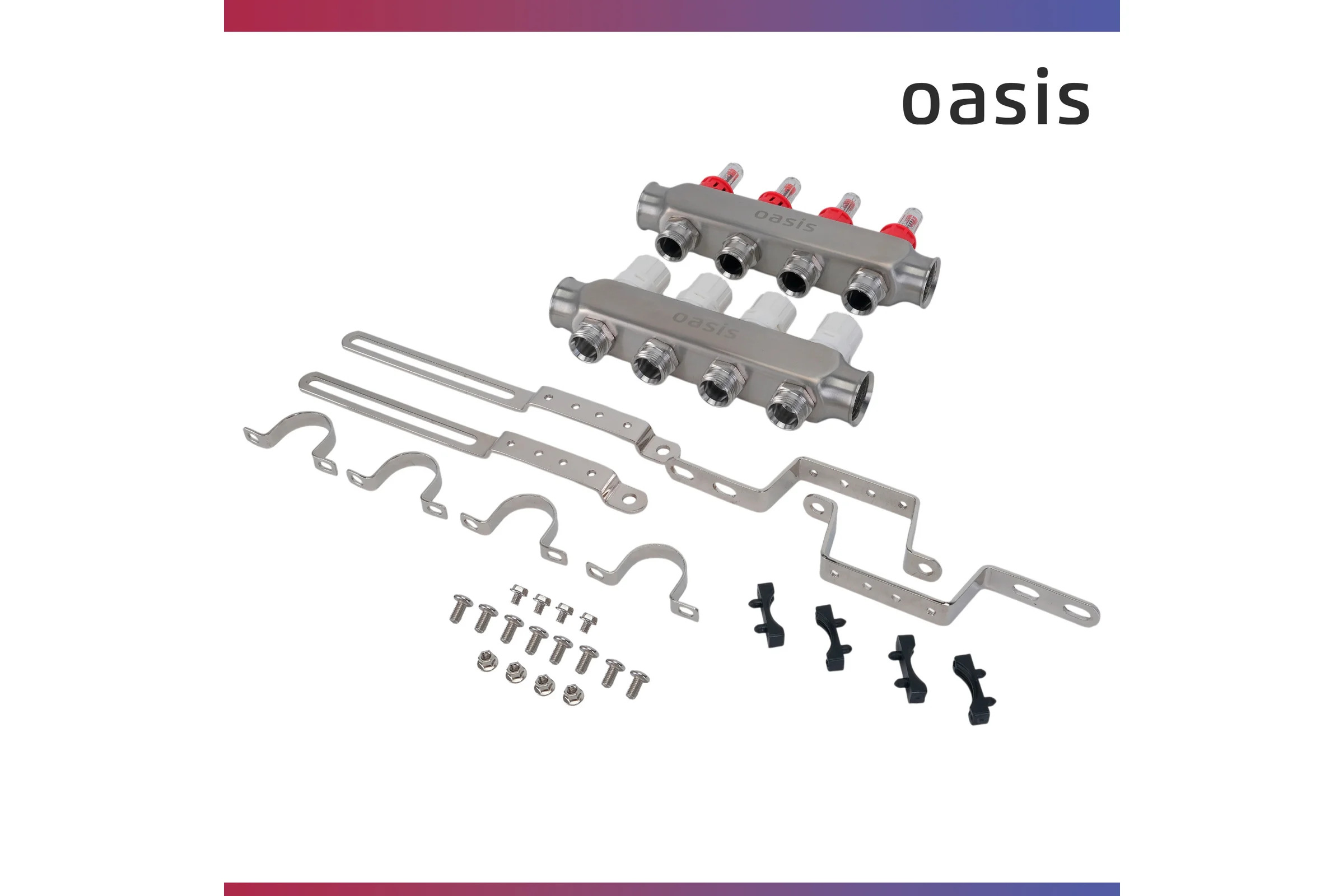 Коллекторная группа OASIS с расх., 4-вых. НЕРЖ 1”3/4 KNB01-04