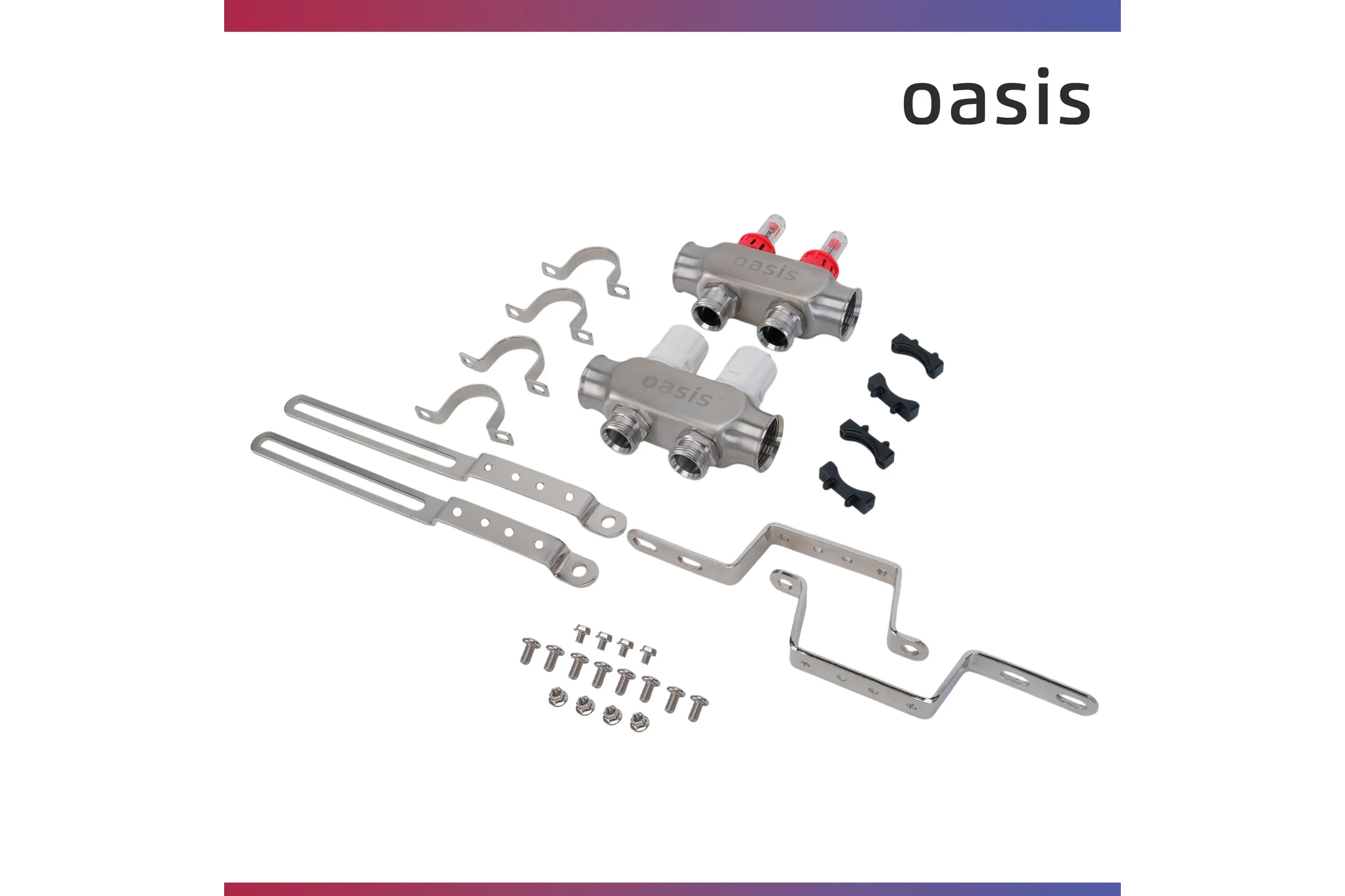 Коллекторная группа OASIS с расх., 2-вых. НЕРЖ 1”3/4 KNB01-02