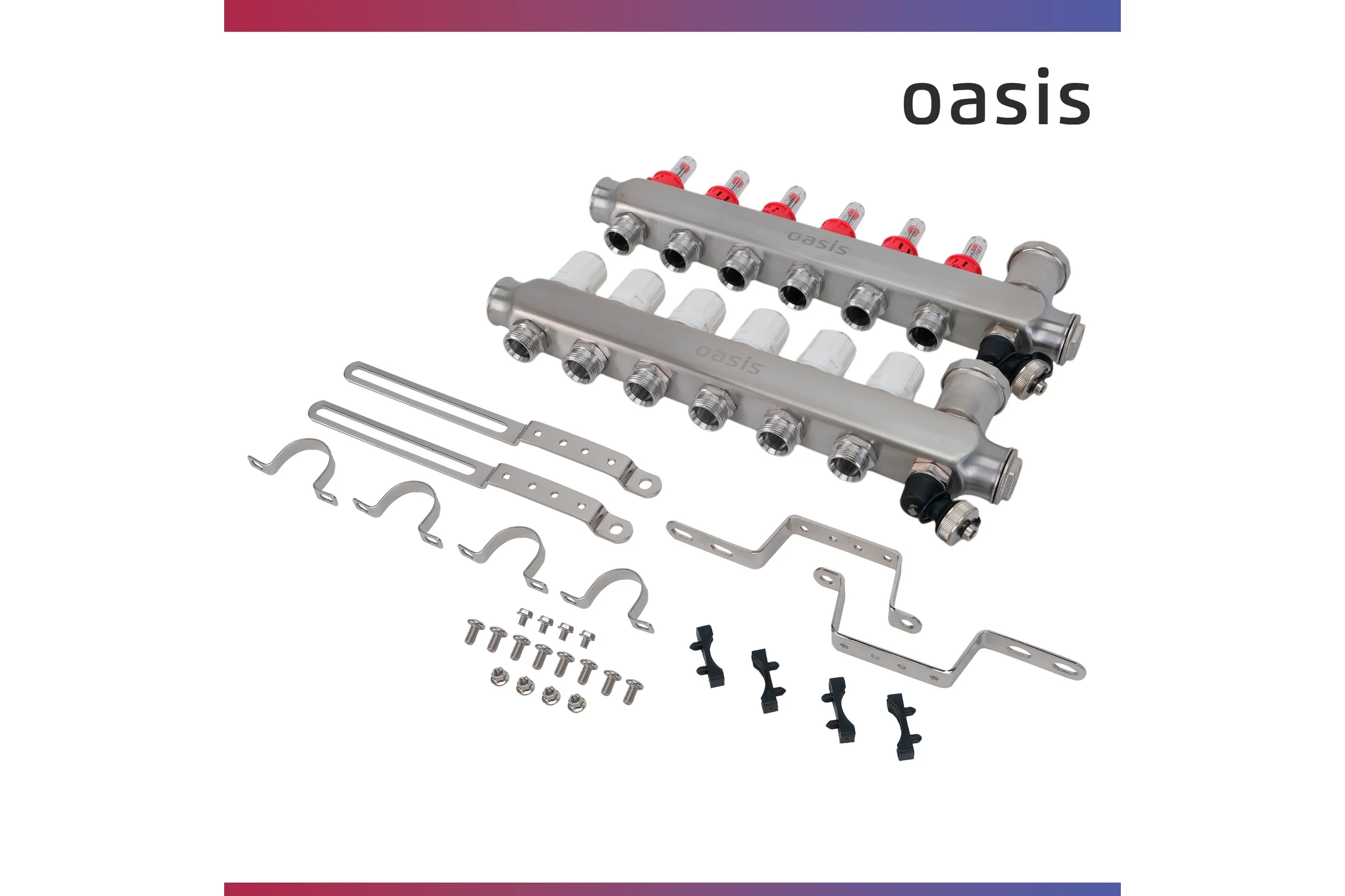 Коллекторная группа OASIS с расх. в сборе, 6-вых. НЕРЖ 1”3/4 KNR01-06