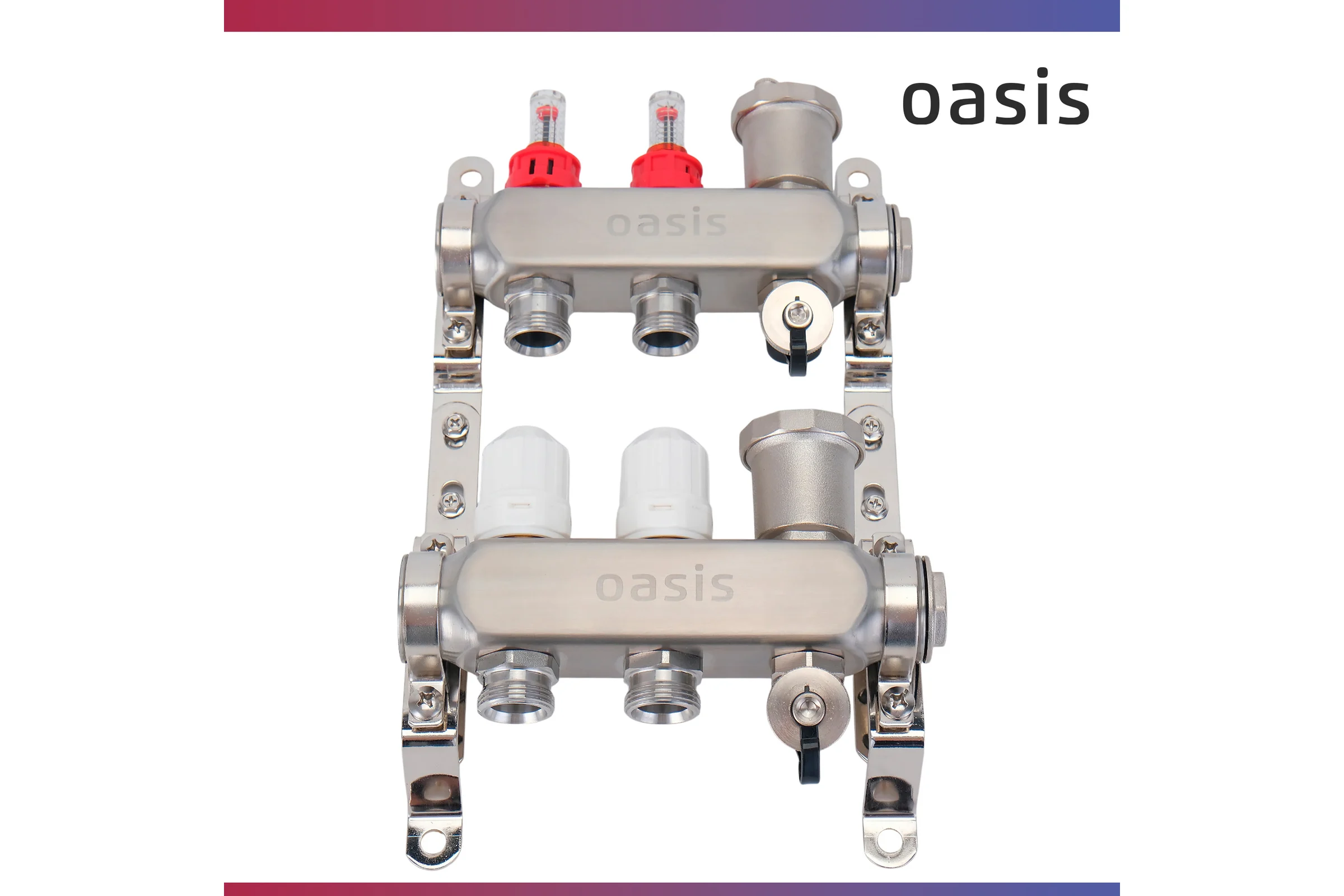 Коллекторная группа с расх. в сборе OASIS 2-вых. НЕРЖ 1”3/4 KNR01-02