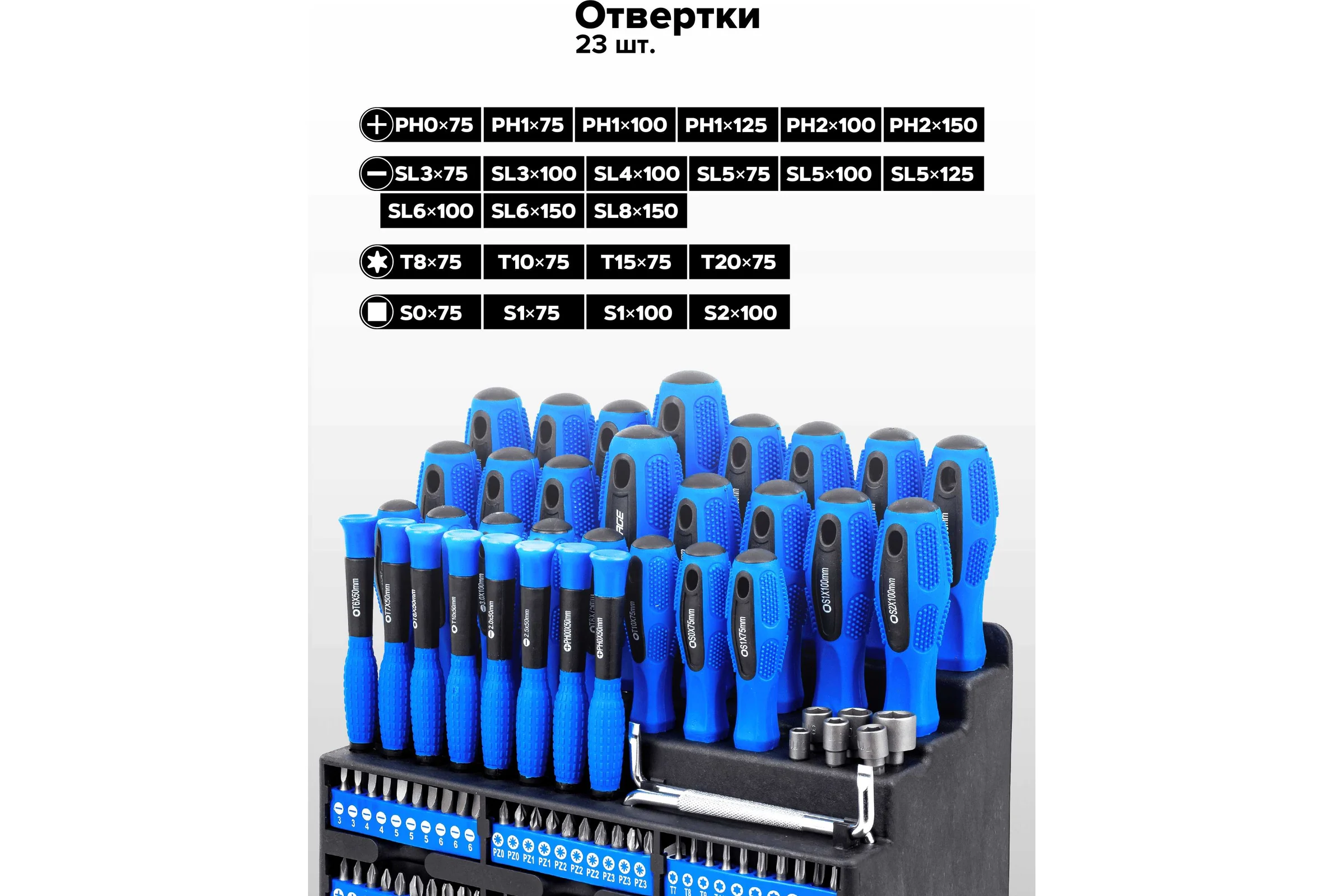 Набор отверток и бит Forsage 100 предметов F-10100(64754)