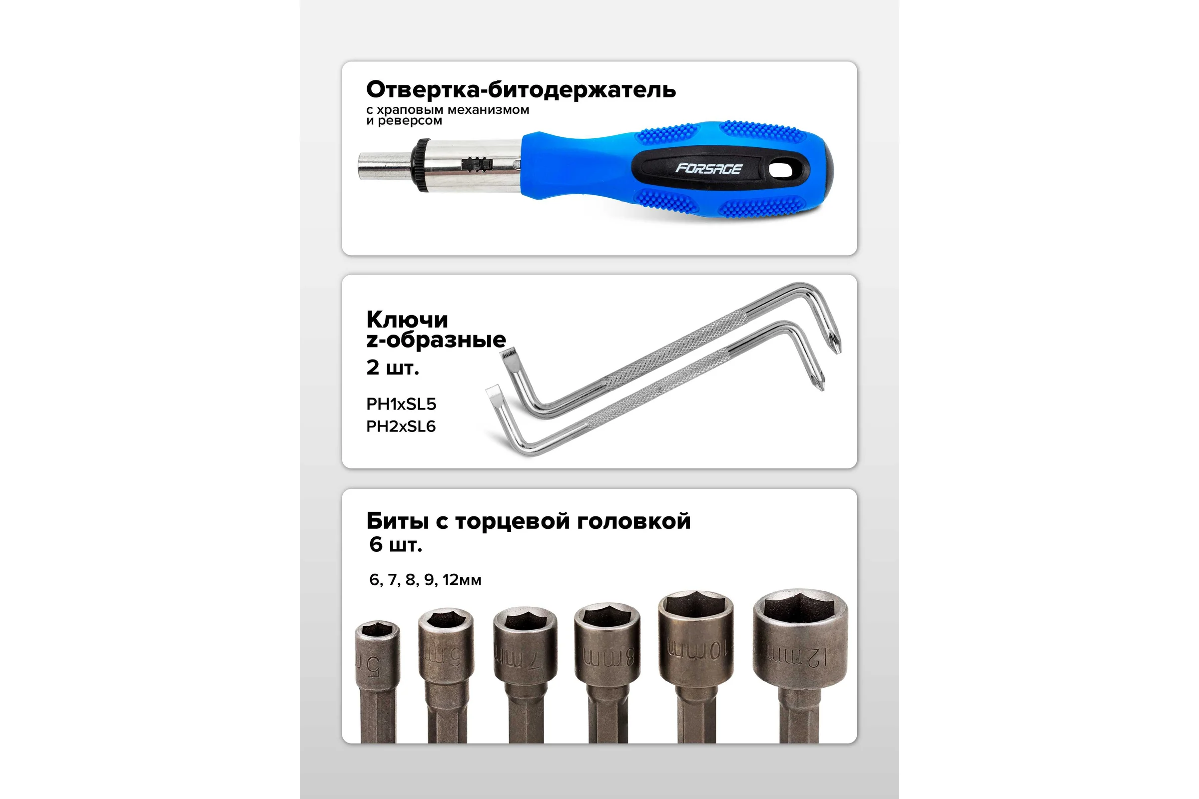 Набор отверток и бит Forsage 100 предметов F-10100(64754)
