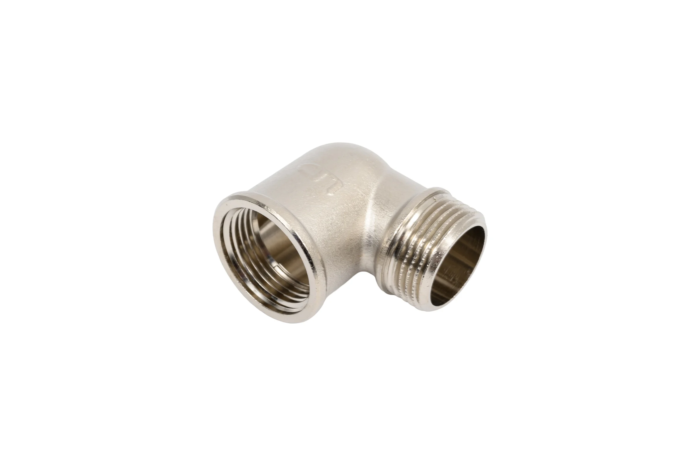 Угол LD Pride 90 гр, DN25, 1" ВР/НР, латунь никель, с биркой LD.67.539.25