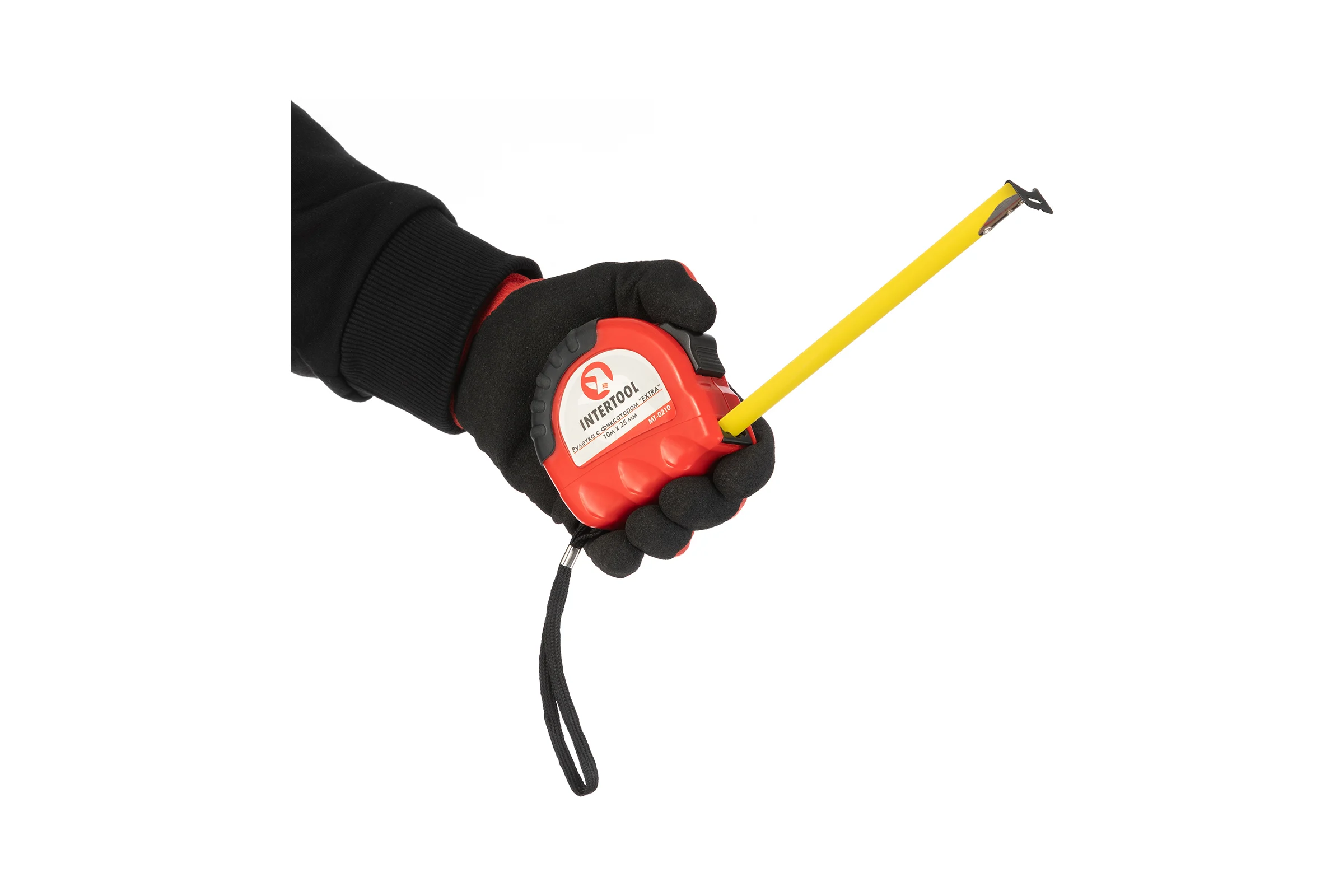 Рулетка с фиксатором INTERTOOL EXTRA 10 м х 25 мм MT-0210