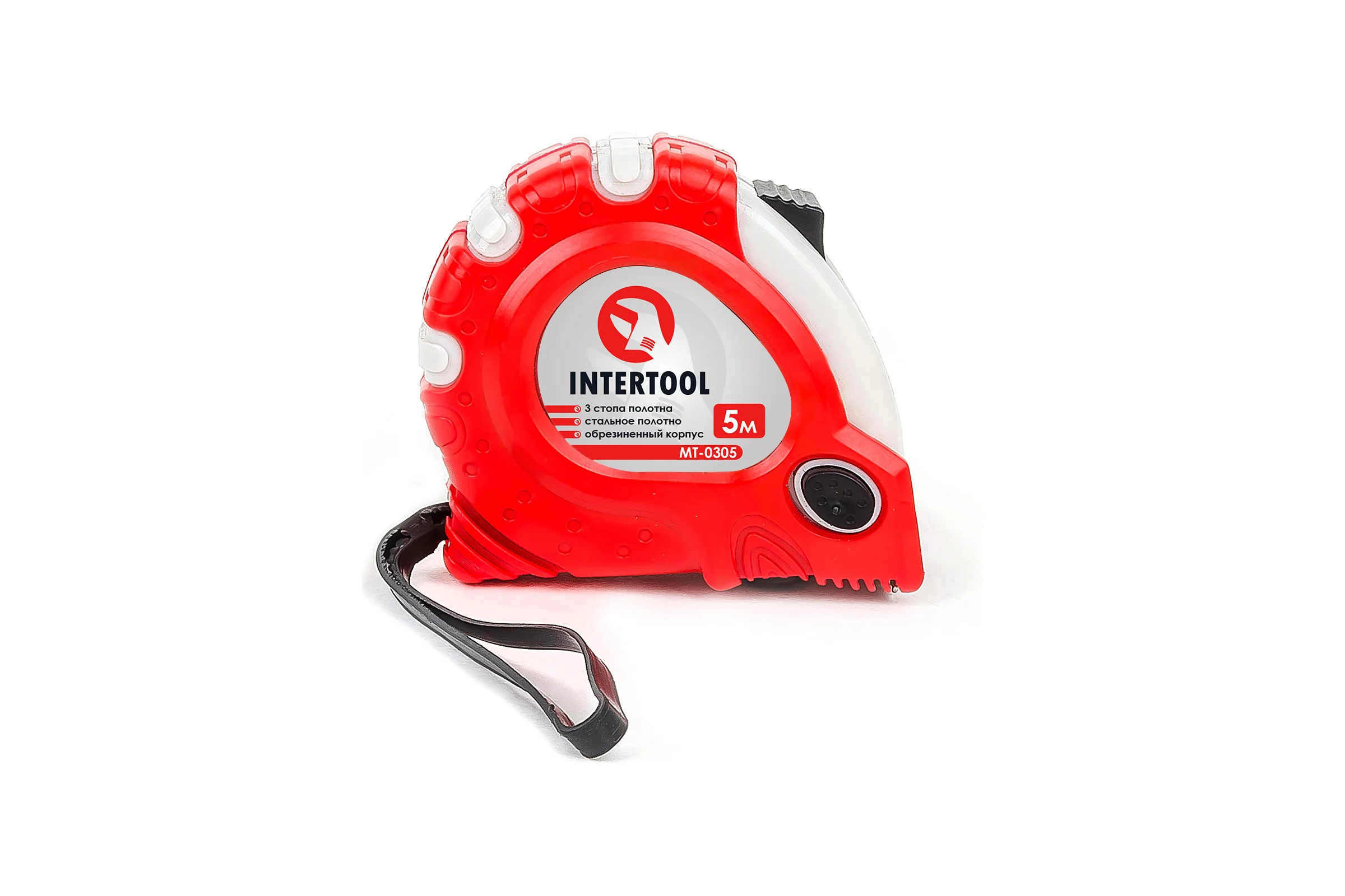 Рулетка с фиксатором INTERTOOL Супер Магнит blister 5 м х 19 мм MT-0305