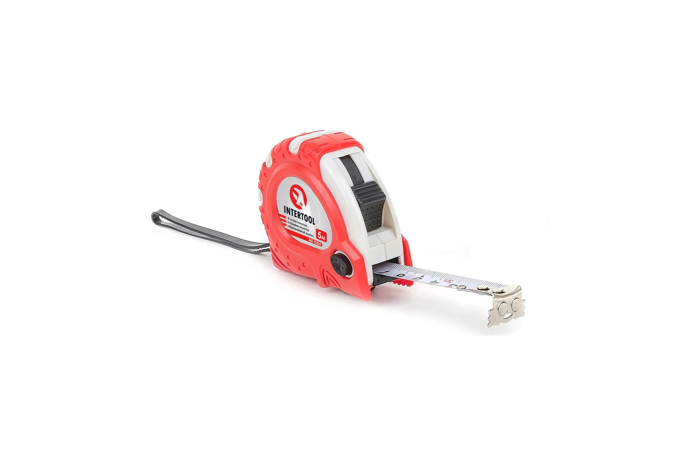 Рулетка с фиксатором INTERTOOL Супер Магнит blister 5 м х 19 мм MT-0305