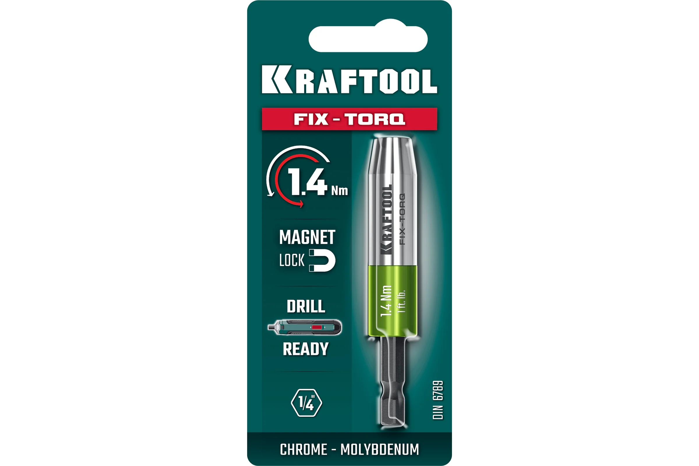 Динамометрический адаптер KRAFTOOL FIX-TORQ для бит 1.4 Нм 64035-1.4