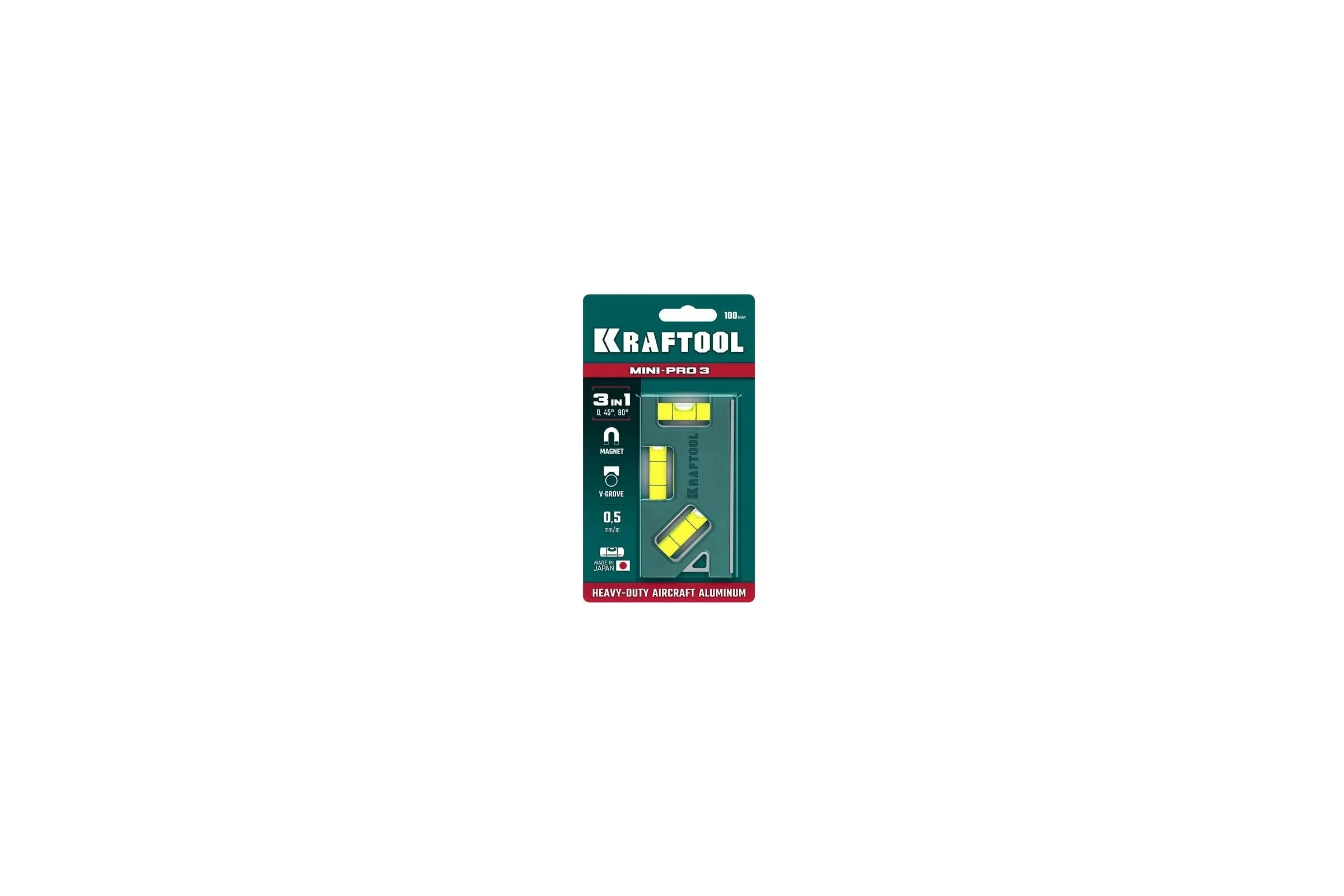 Магнитный компактный уровень KRAFTOOL 100 мм Mini-Pro 3 34861-010