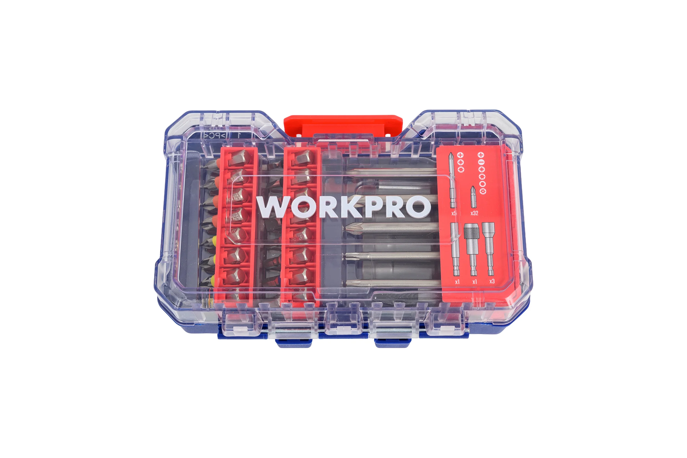 Набор бит для отвертки с магнитным держателем WORKPRO 42шт. WP409013