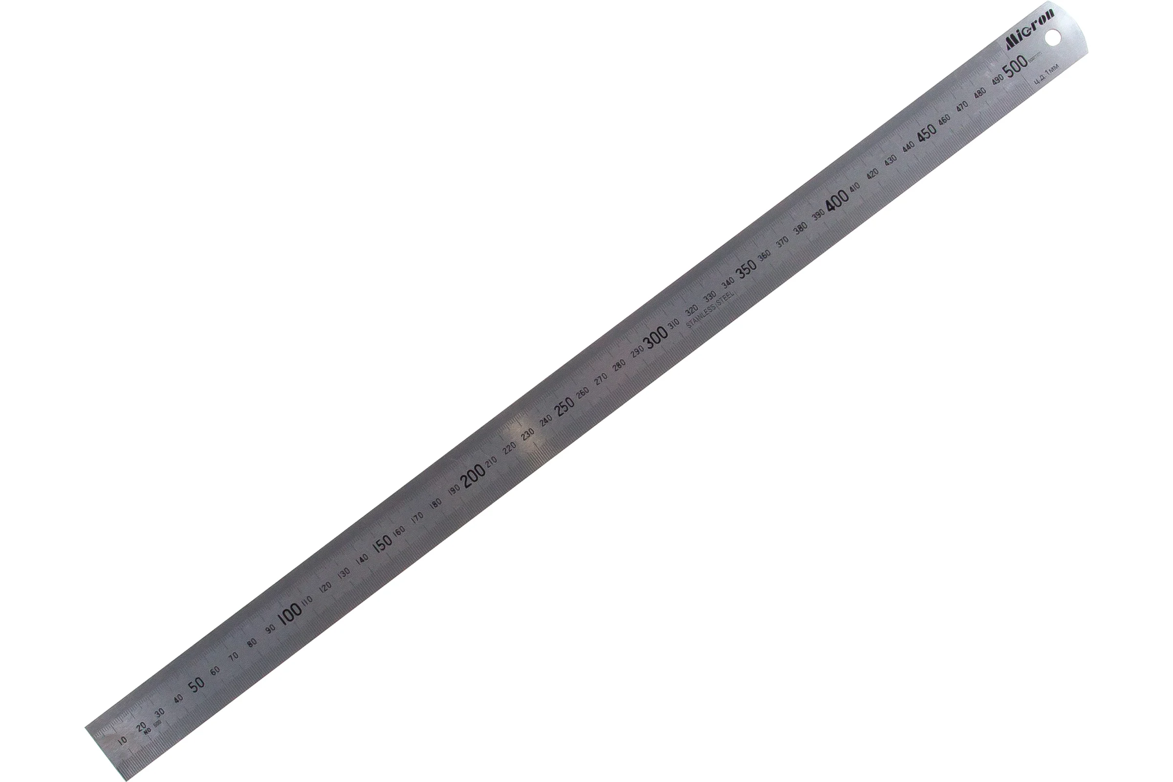 Линейка измерительная Micron 500x30мм металлическая ГРСИ 89267-23 с пов. 148094