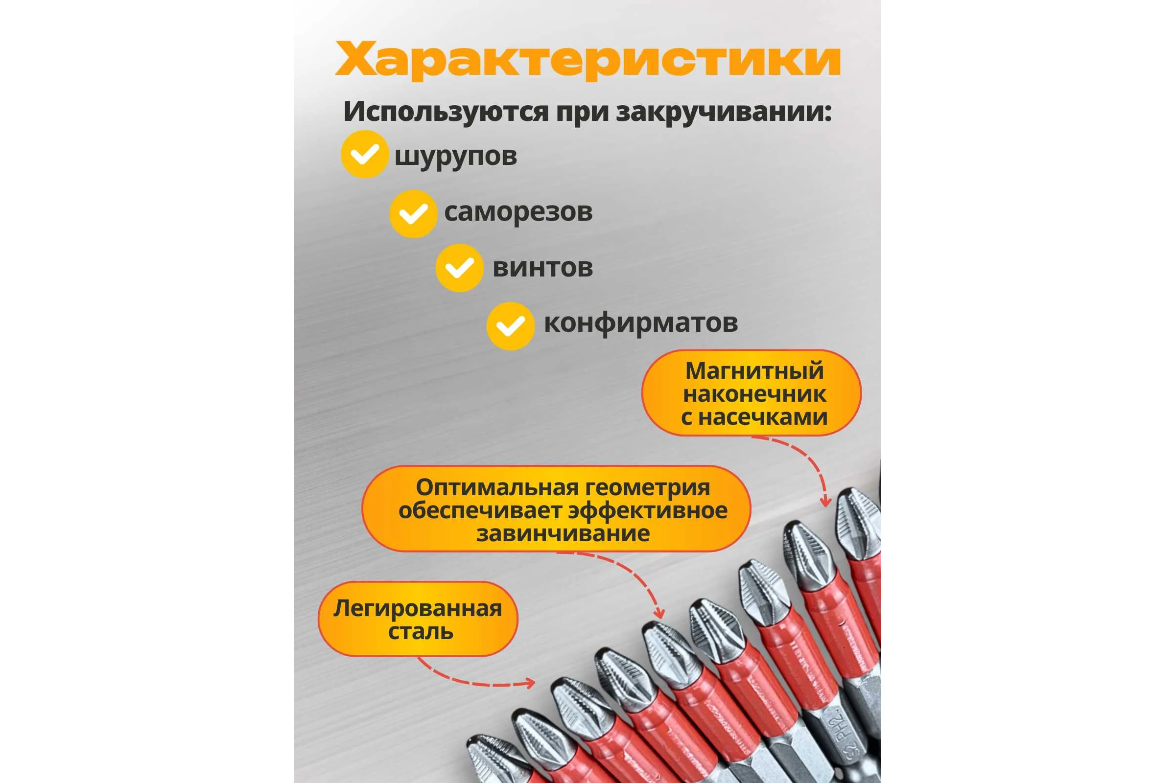 Магнитная бита профессиональная Ironwood PH2-L50, АБ00050, 10 шт E24141