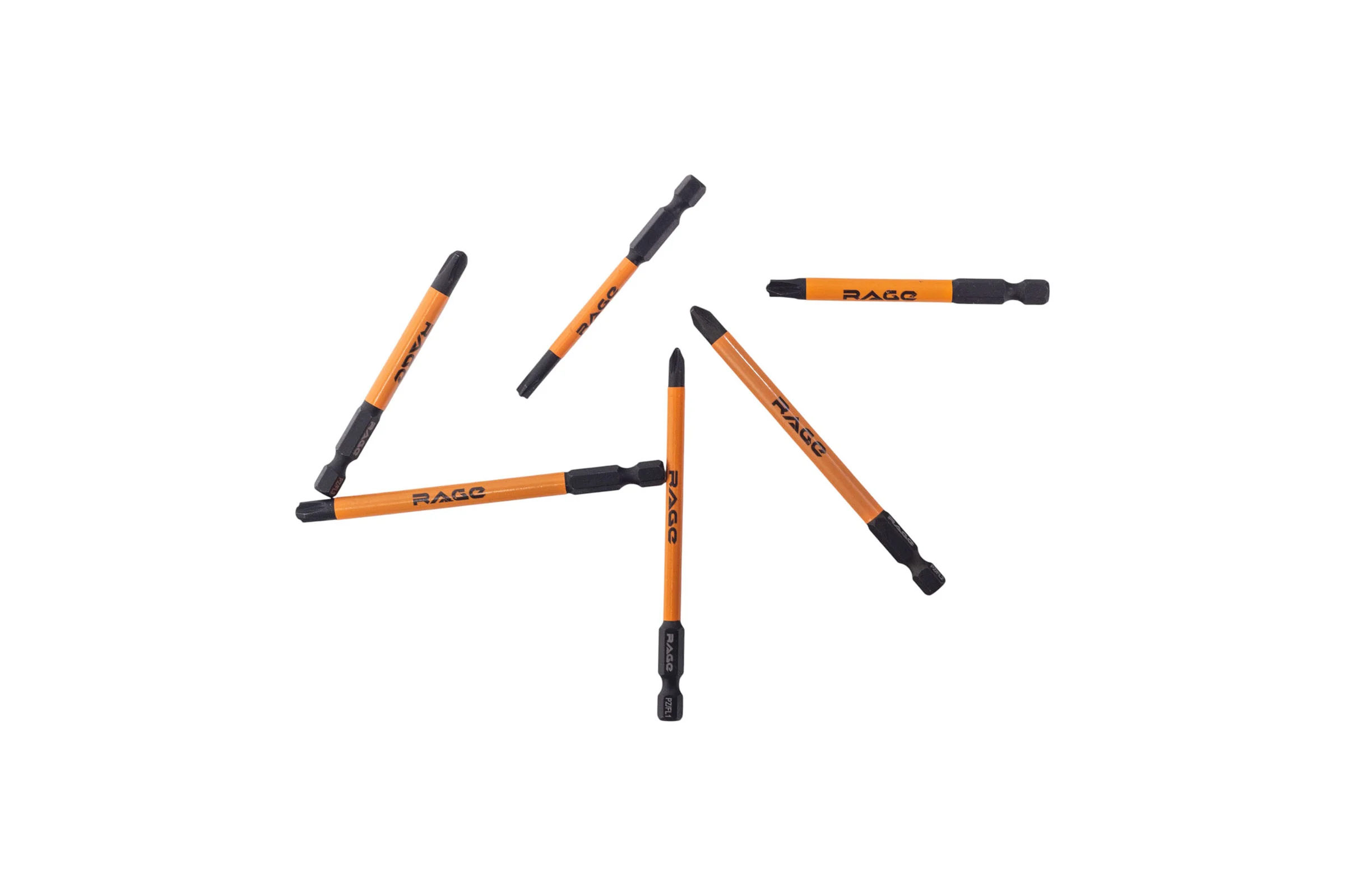 Биты для электриков магнитные RAGE S2 PZ/FL1 PZ/FL2 PZ/FL3 75 мм и 100 мм, 6 шт 554294