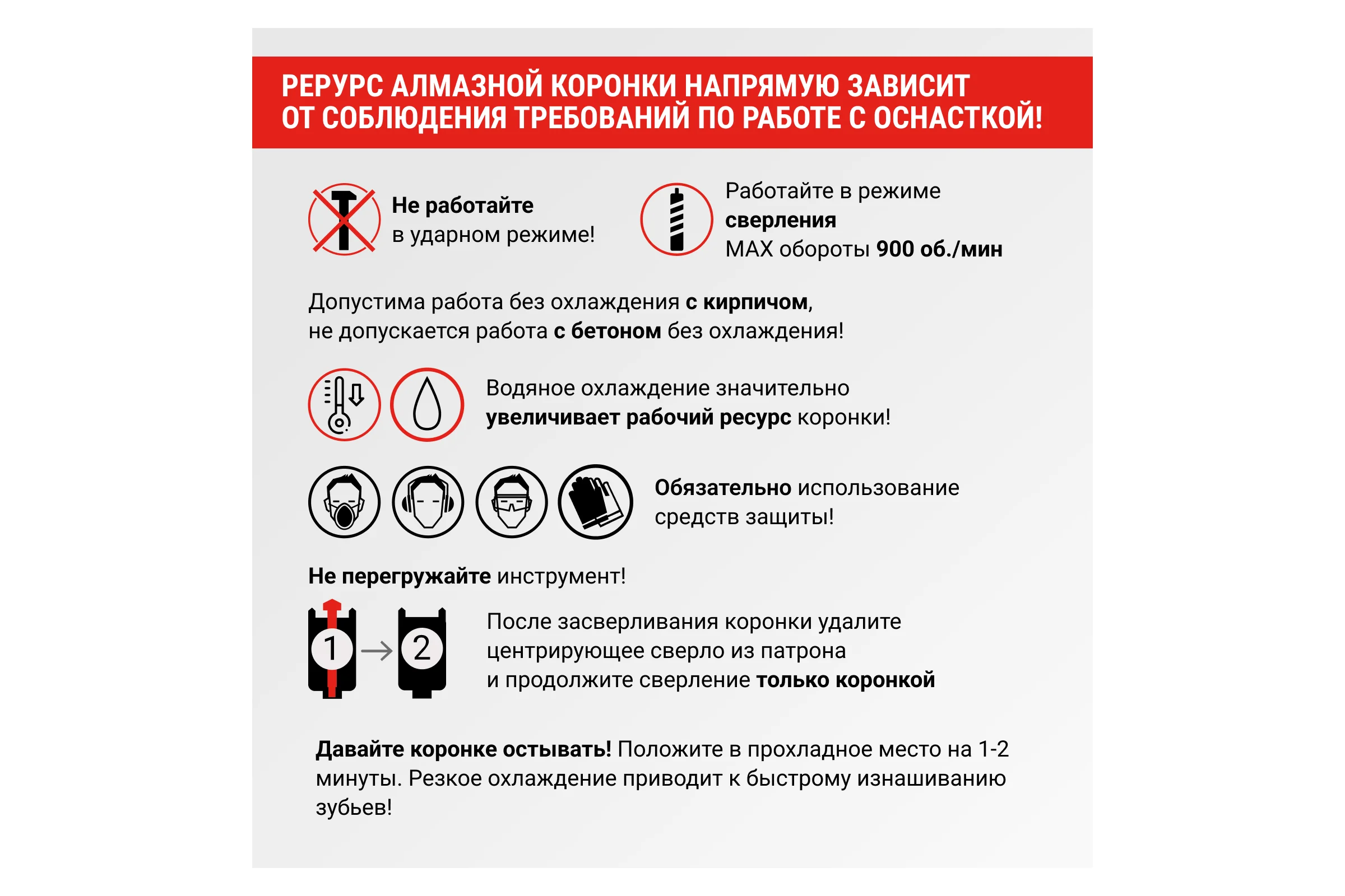 Коронка алмазная VIRA по бетону для подрозетников с верхним пылеотводом 68 мм 559238