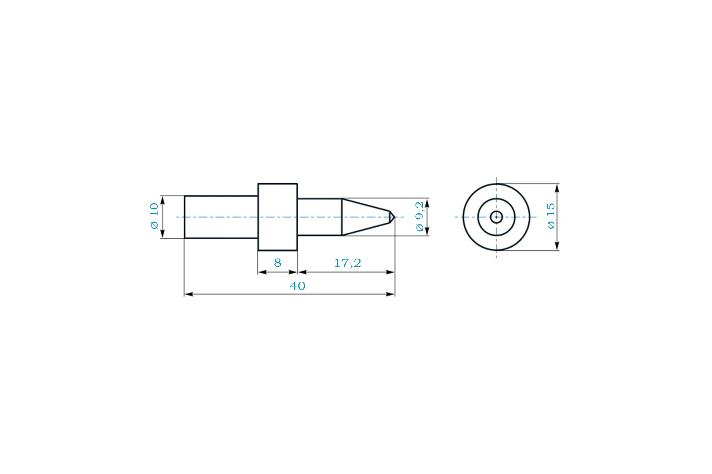 Термосверло H-Tools М10 шаг 1.5мм 9.2x17.2/40мм S=10мм 3650920