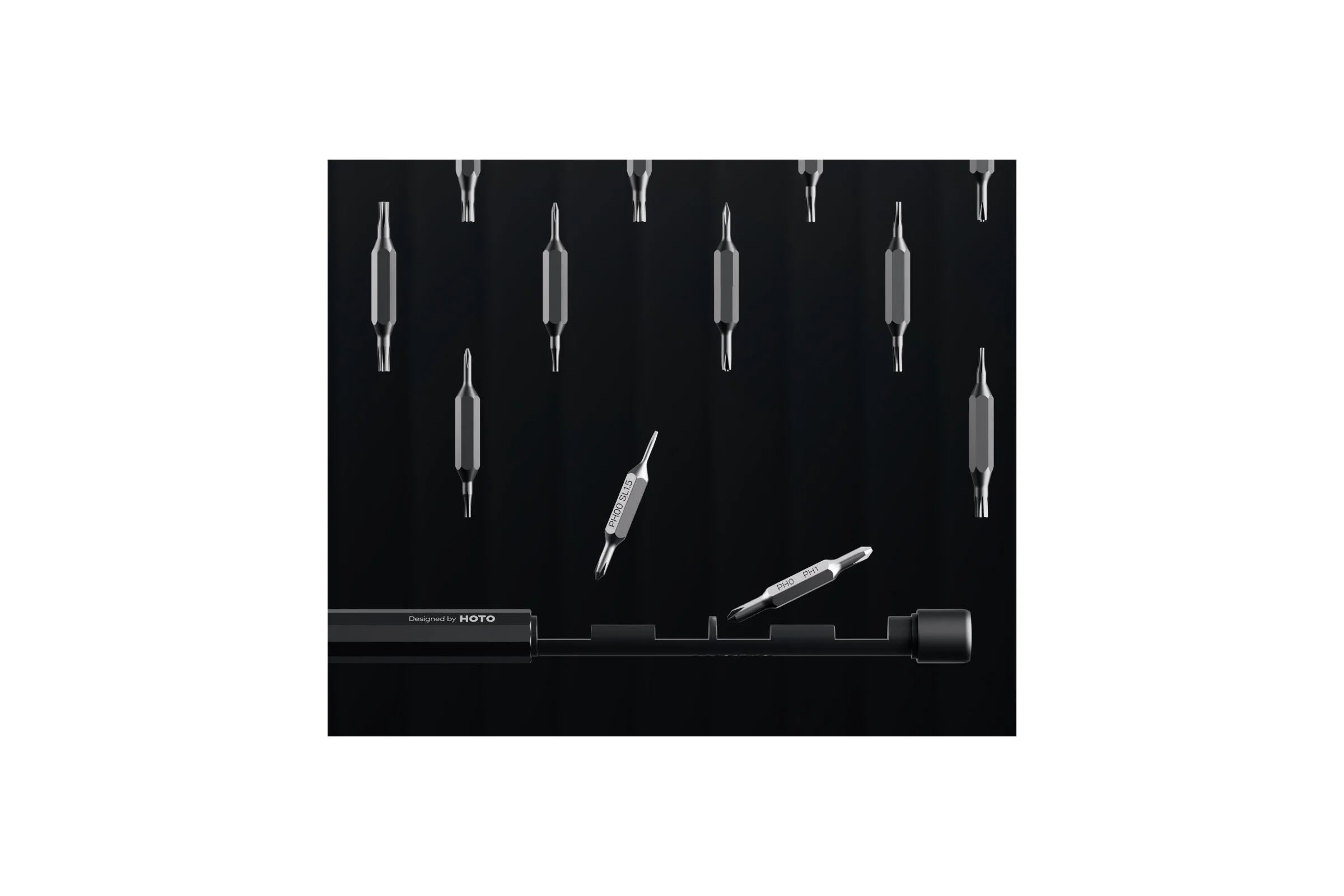 Карманная отвёртка с набором бит HOTO Pocket Precision Screwdriver SE (серебристый) HFT0003GL