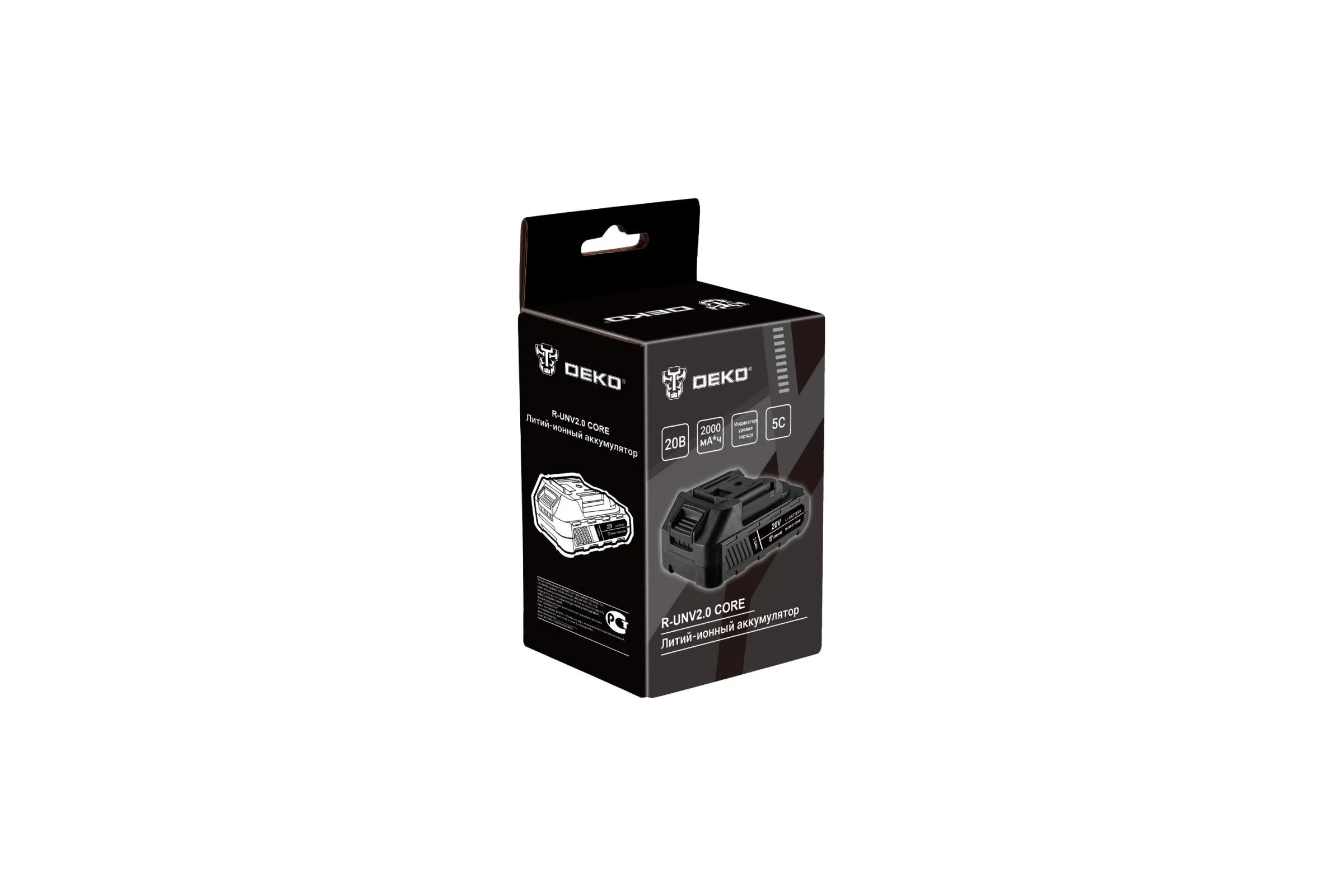 Аккумулятор DEKO R-UNV2.0 CORE, Li-ion, 20В, 2.0А_ч 083-1013