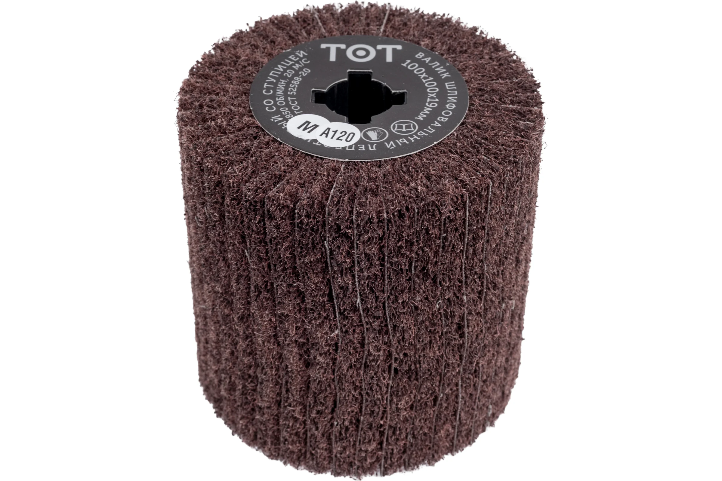 Валик шлифовальный (100х100х19 мм; AM120 MEDIUM+P120) TOTFLEX 4631159668788