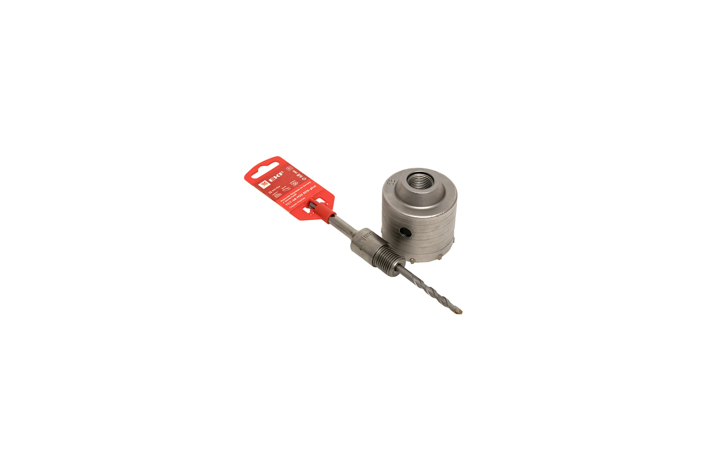 Коронка буровая по бетону с оснасткой Master TCT-68 (68 мм; М22; SDS-plus) EKF tct-68-m22