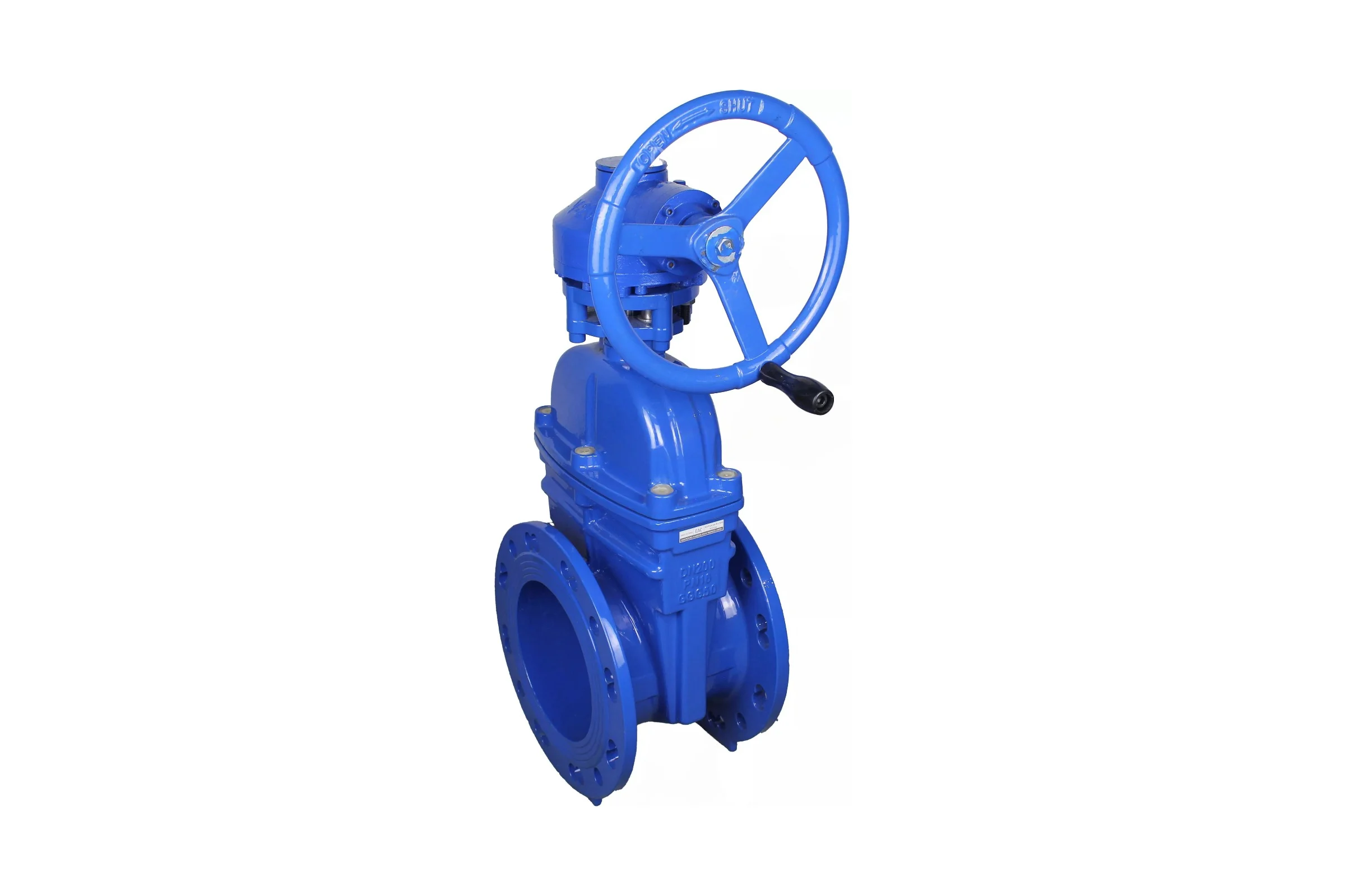 Задвижка клиновая DN.ru 30ч939р GGG50-GGG50-EPDM-BLUE ISO Ду80 Ру10/16 с редуктором RMN1-360Z-T2,35-ISO D040-09317