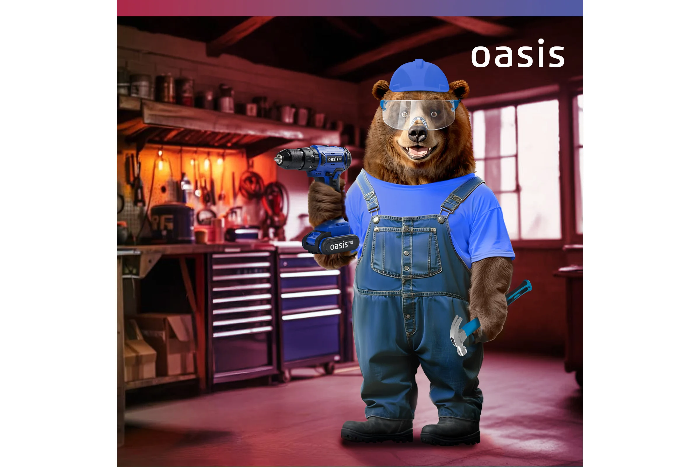 Молоток слесарный с обрезиненной OASIS фибергласовой рукояткой, 400 г 103010602010