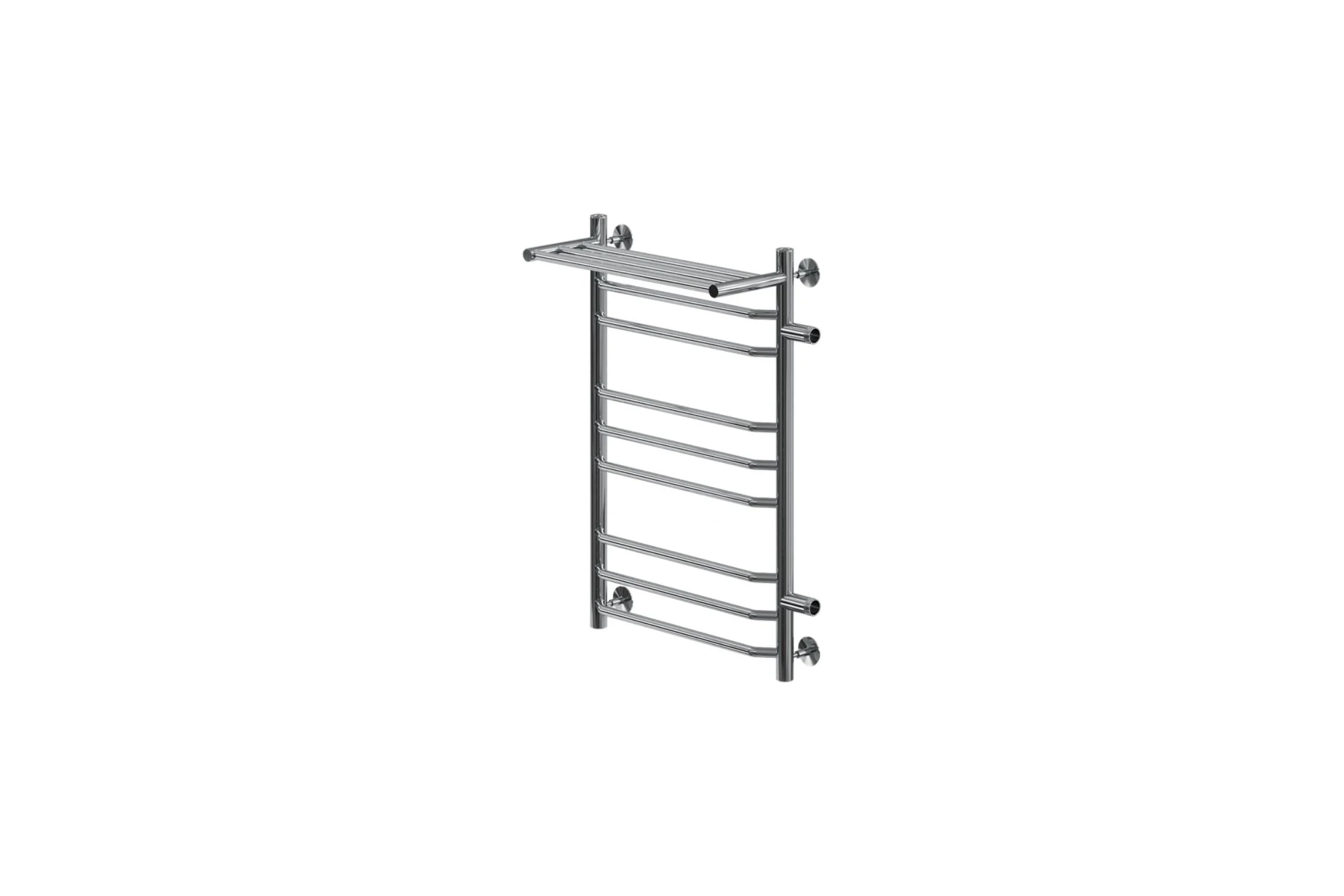 Полотенцесушитель MIXLINE MIRA 80x50x50 г2 1'' НР, 8 перекладин + полка, првое подключение, водяной 556677
