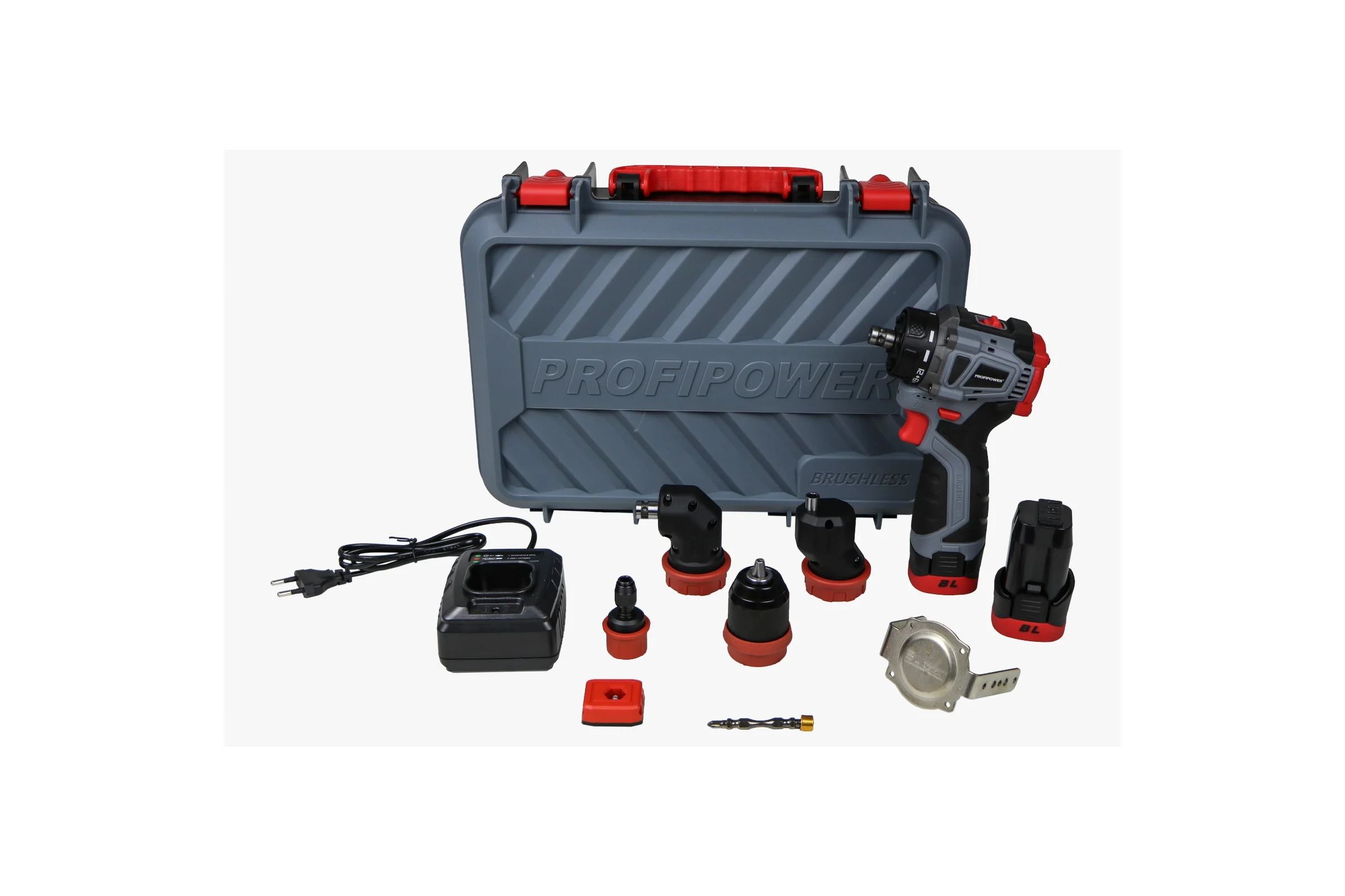 Аккумуляторный бесщеточный шуруповерт Profipower Комби BL-161C (16В, 40Нм, Li-ion 2шт, 2.0Ач, 2 скорости, 0.8-10мм, З/У, в кейсе) E0249