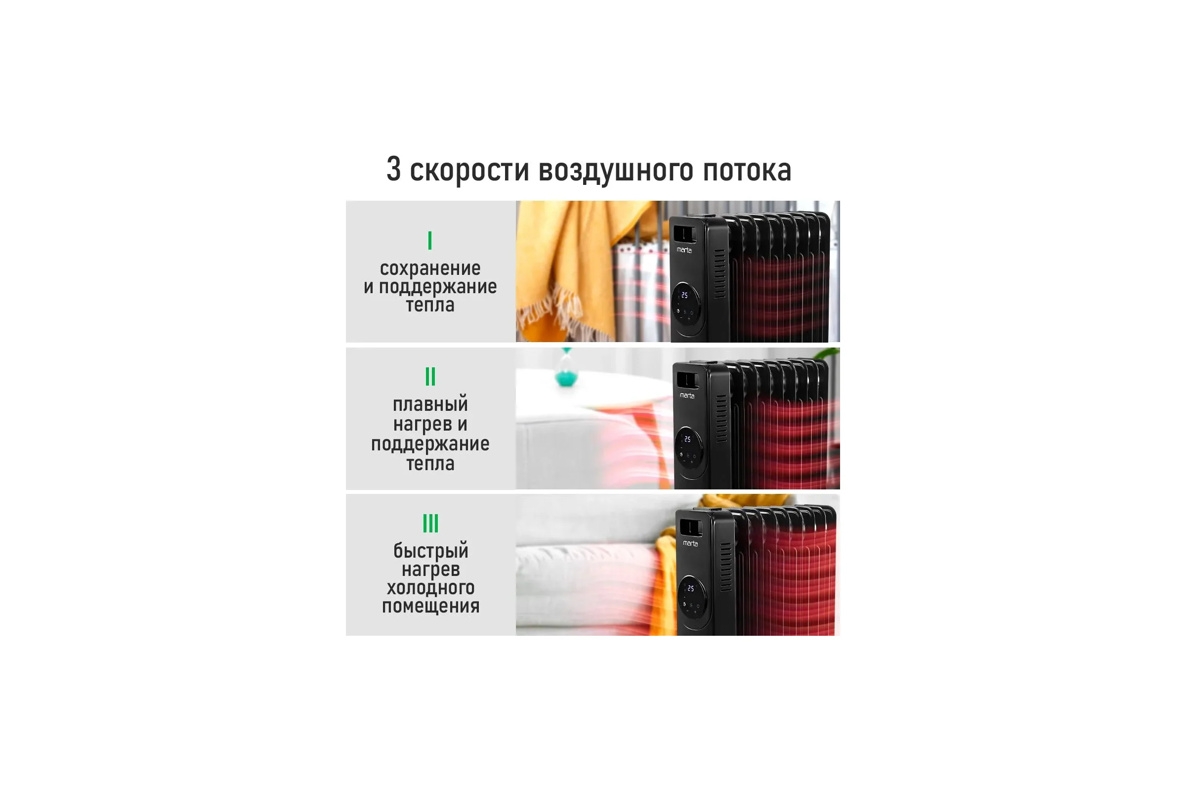 Масляный обогреватель MARTA MT-OH2431B черный 44025