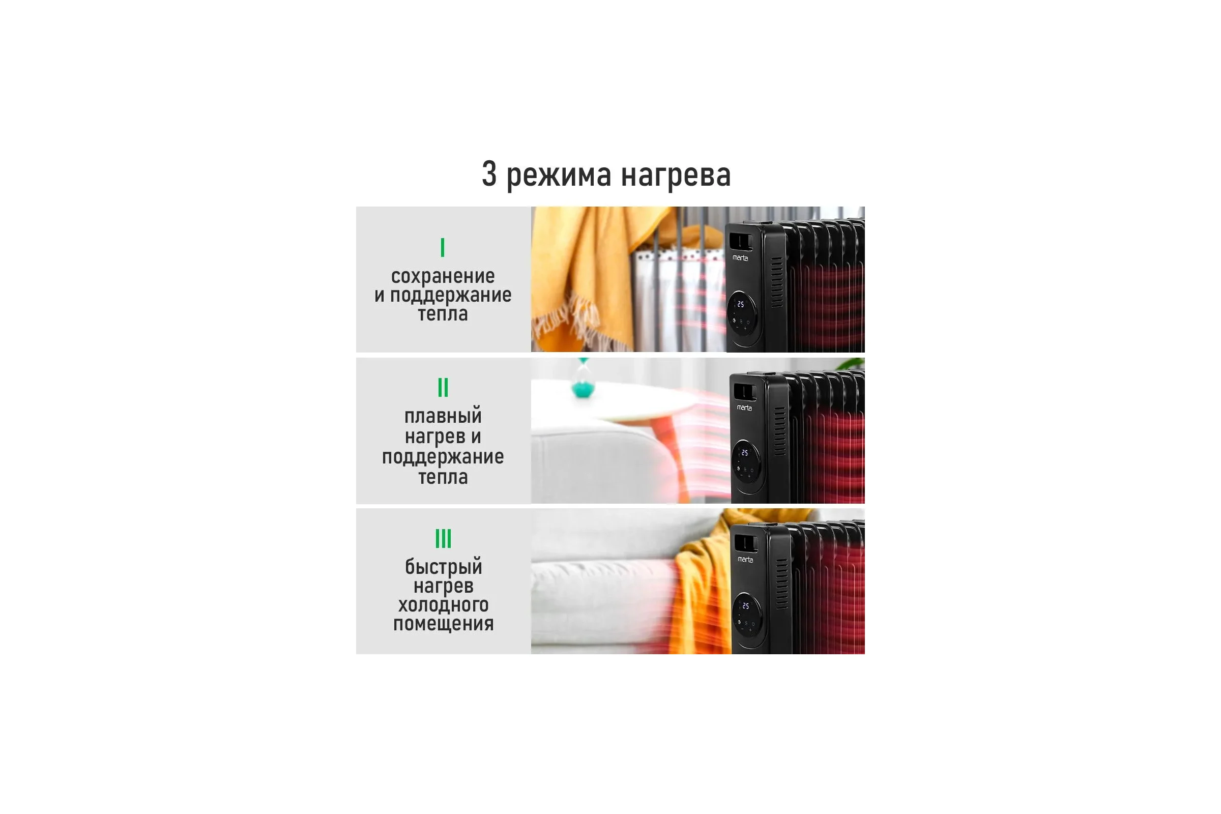 Масляный обогреватель MARTA MT-OH2431D черный 44027