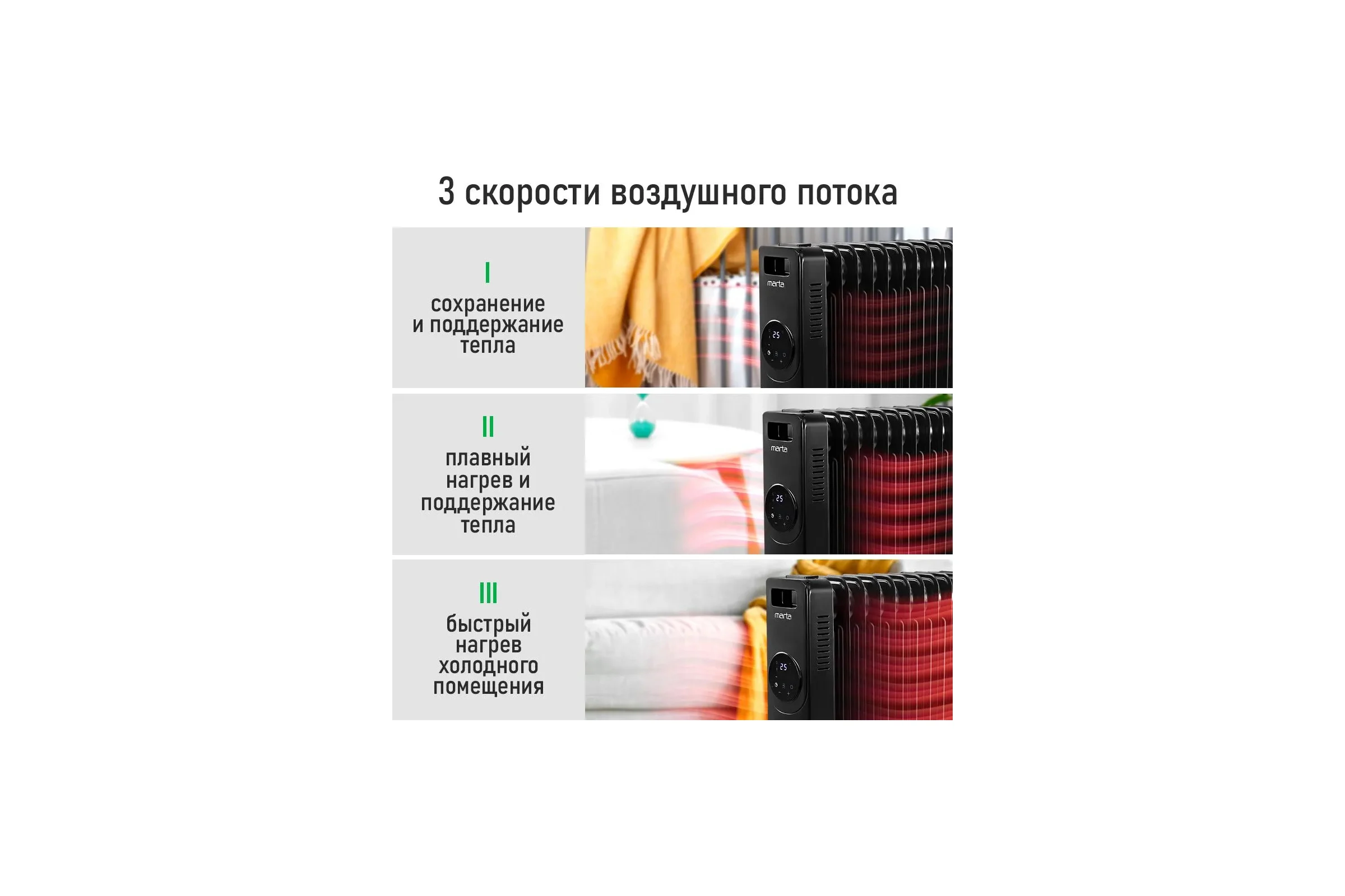 Масляный обогреватель MARTA MT-OH2431C черный 44026