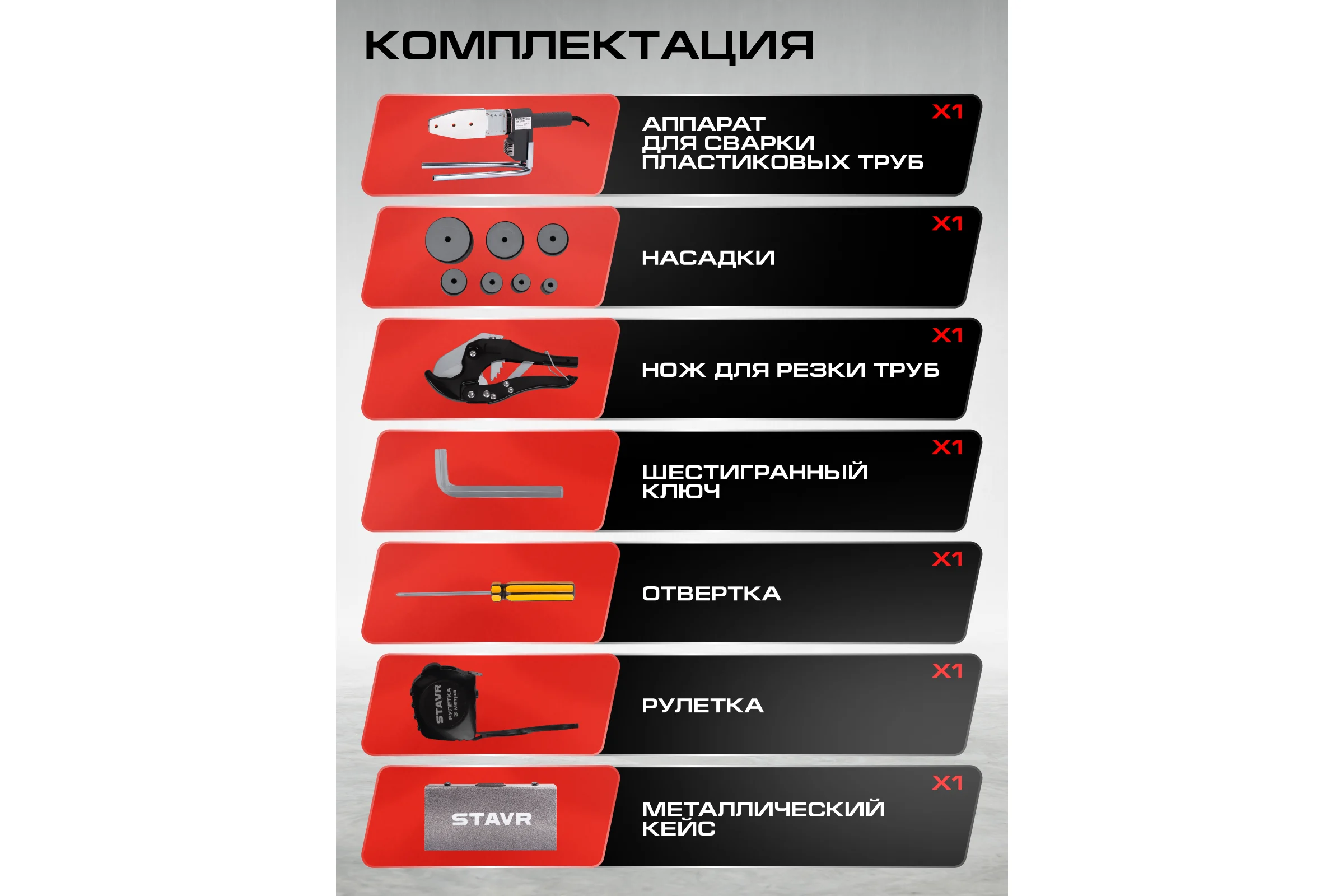 Аппарат для сварки пластиковых труб Ставр SPW 1400EC 1400Вт, 0-300С 9031900074