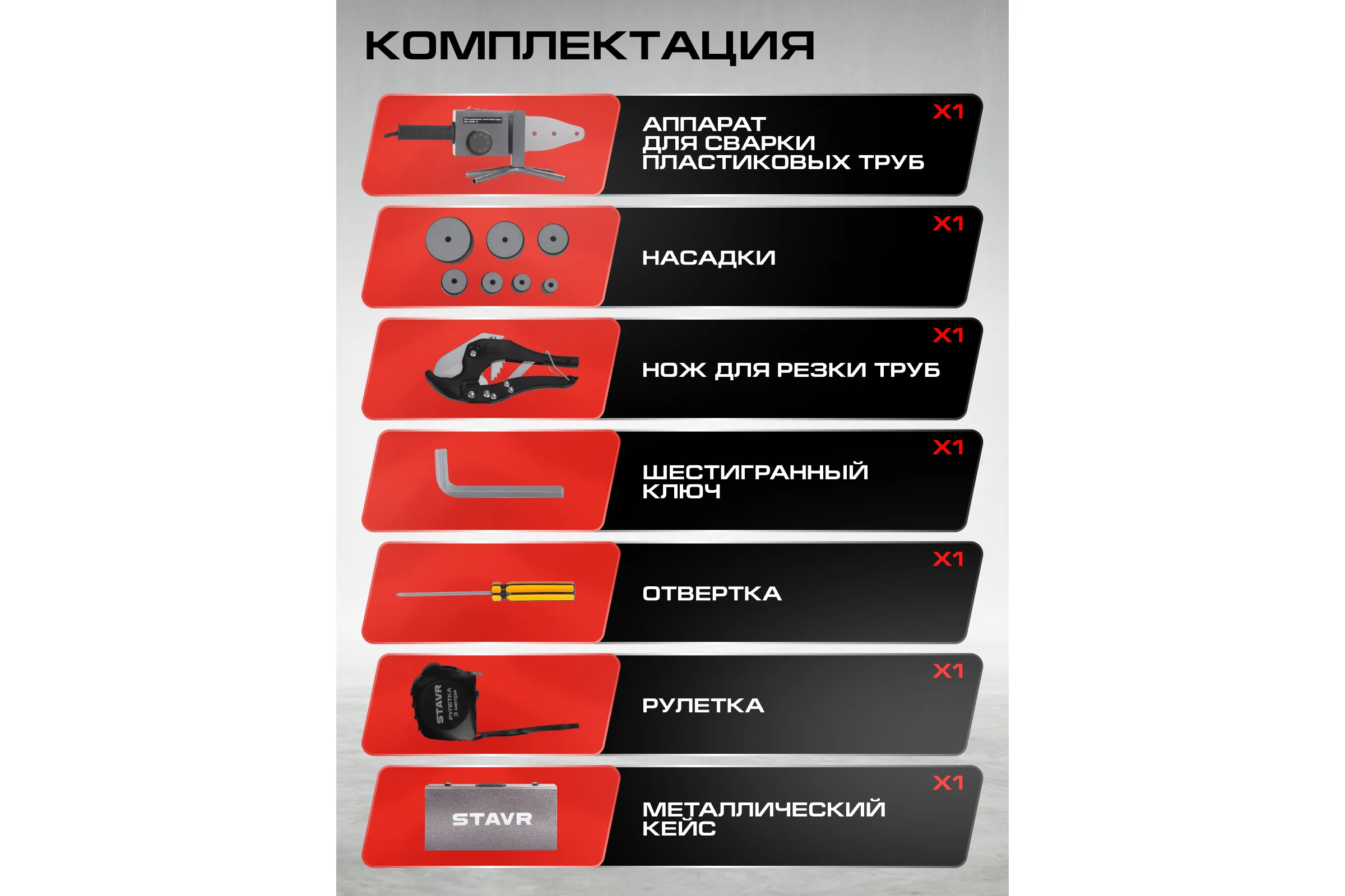 Аппарат для сварки пластиковых труб Ставр SPW 1600C 1600Вт, 0-300С 9031900084