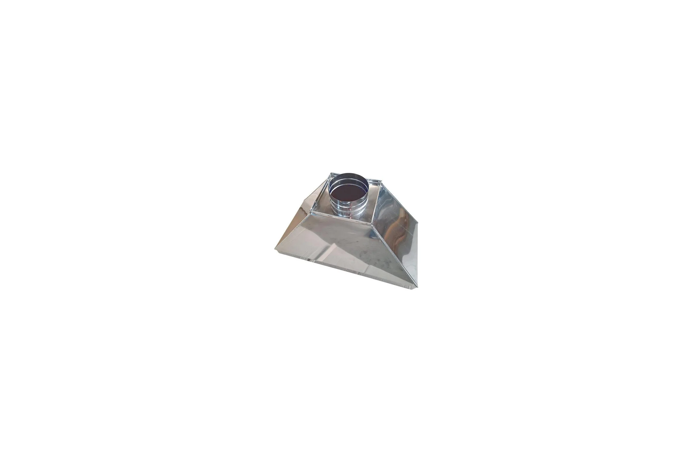 Зонт вытяжной прямоугольного сечения ВЕНТЕКА тип 2, 1200x1200-600-100/260x260/Ф160-80, лист.нерж. AISI 430, 0.70, отбортовка 180-7990000009178