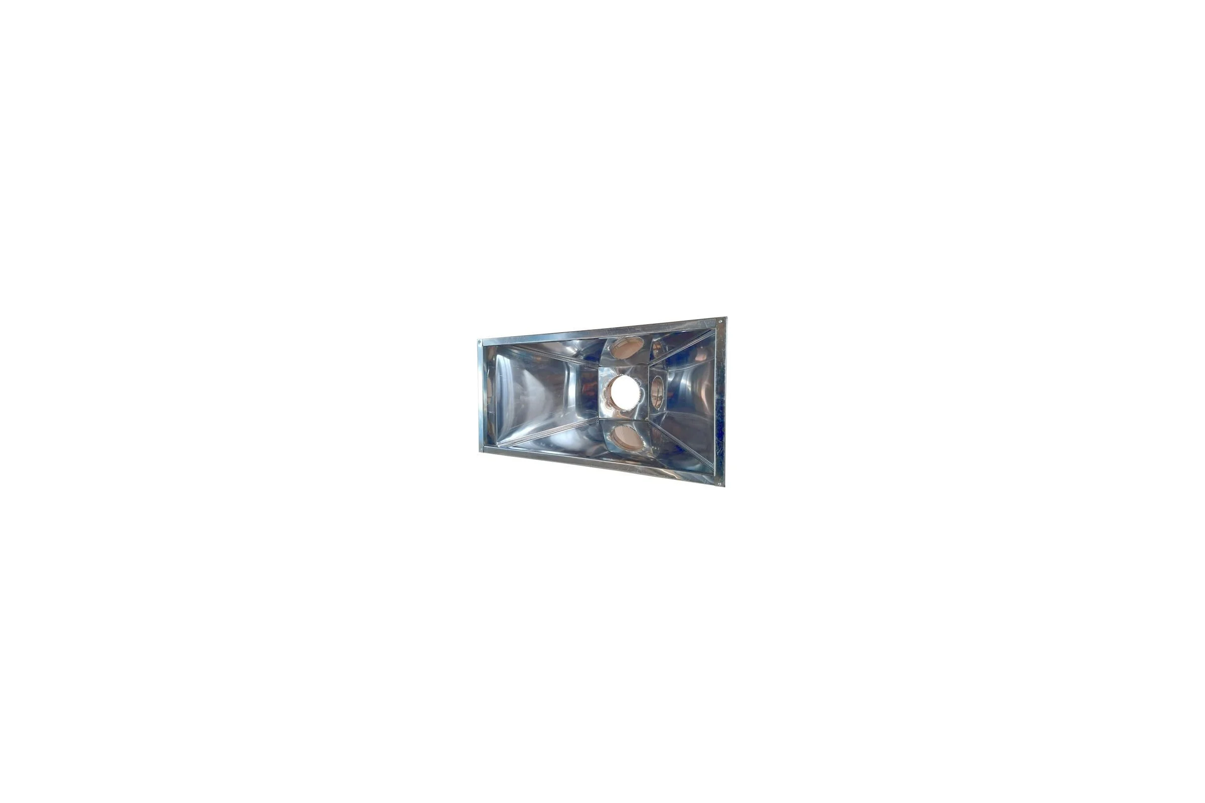 Зонт вытяжной прямоугольного сечения ВЕНТЕКА тип 2, 1200x1200-600-100/350x350/Ф250-80, лист.нерж. AISI 430, 0.70, отбортовка 180-7990000009192