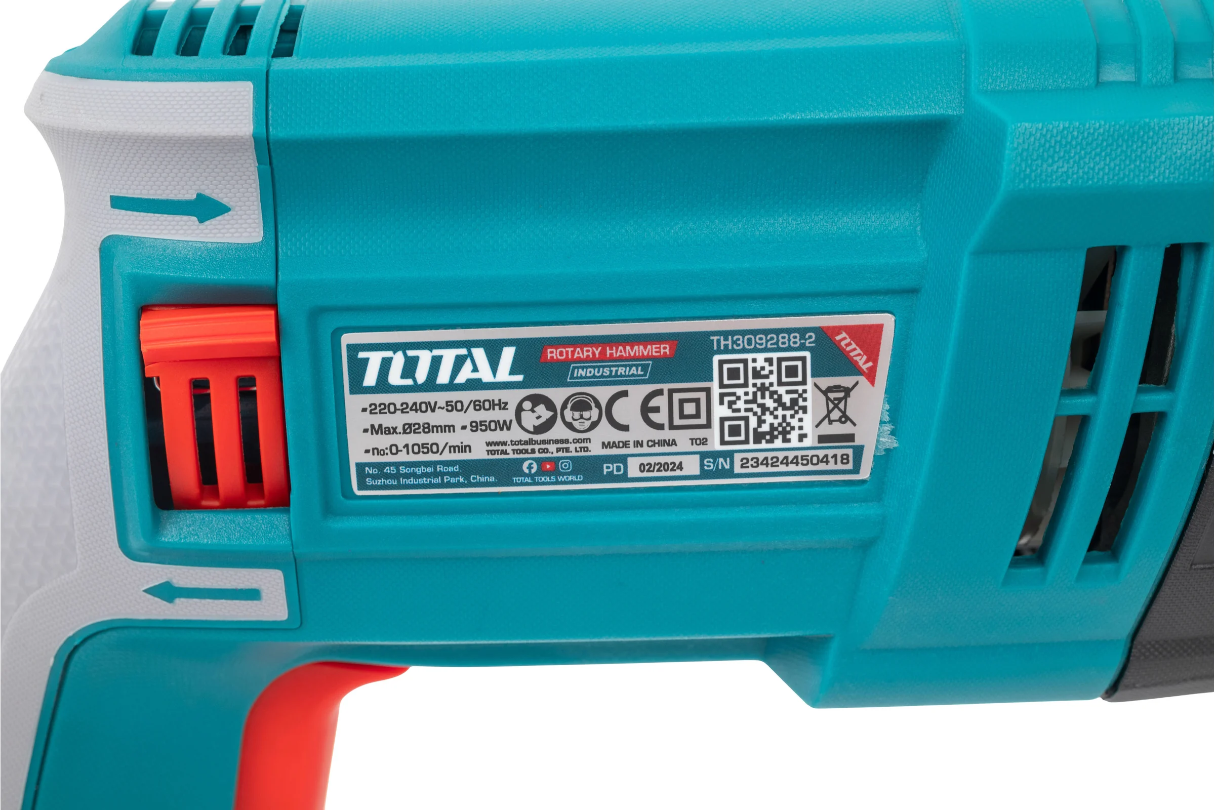 Перфоратор TOTAL 950Вт TH309288-2