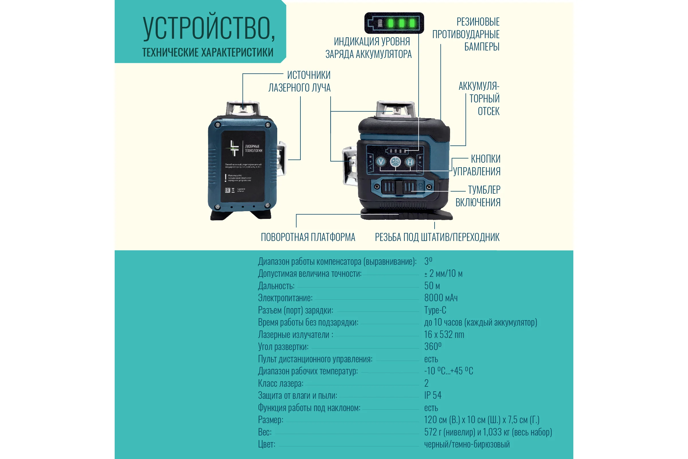 Профессиональный лазерный уровень LT L12-360Q