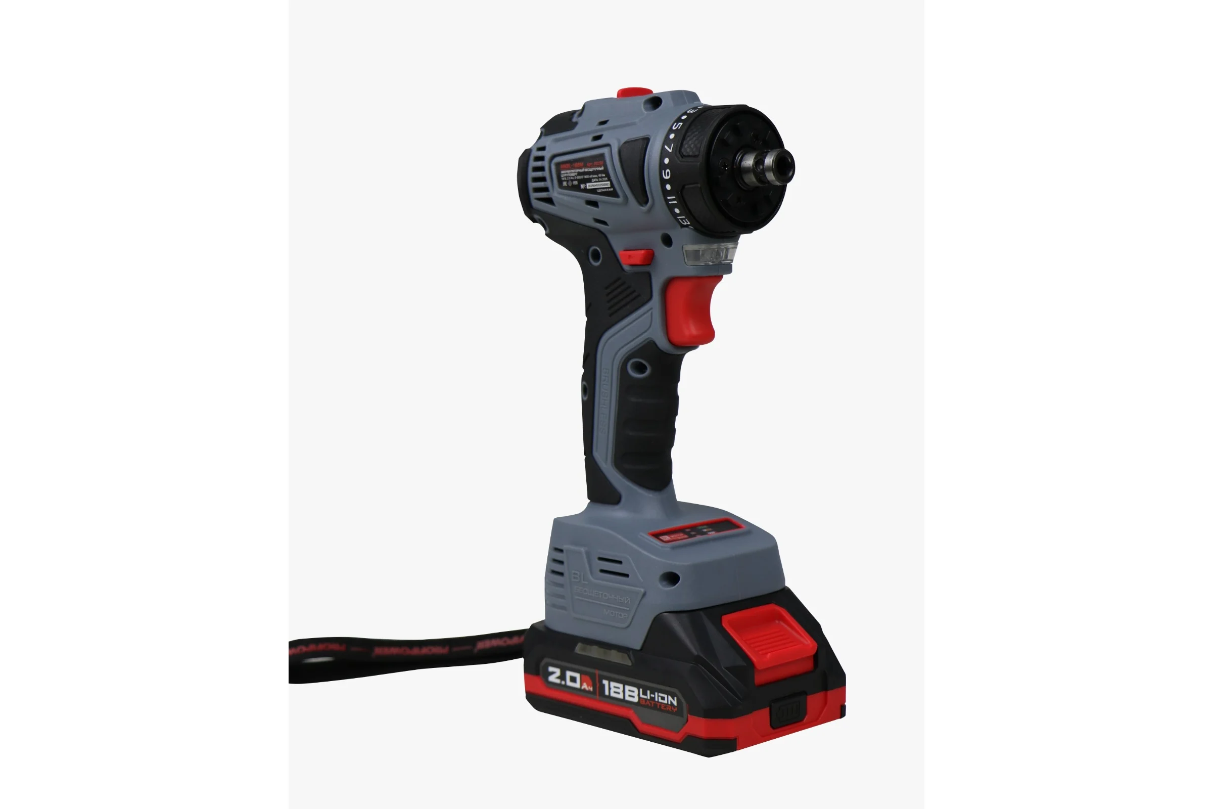 Аккумуляторный бесщеточный шуруповерт со сменными насадками Profipower MKBL-18BM (18В, 45Нм, Li-ion-2шт, 2.0Ач, 0,8-10мм, бита, З/У,в кейсе) E0250