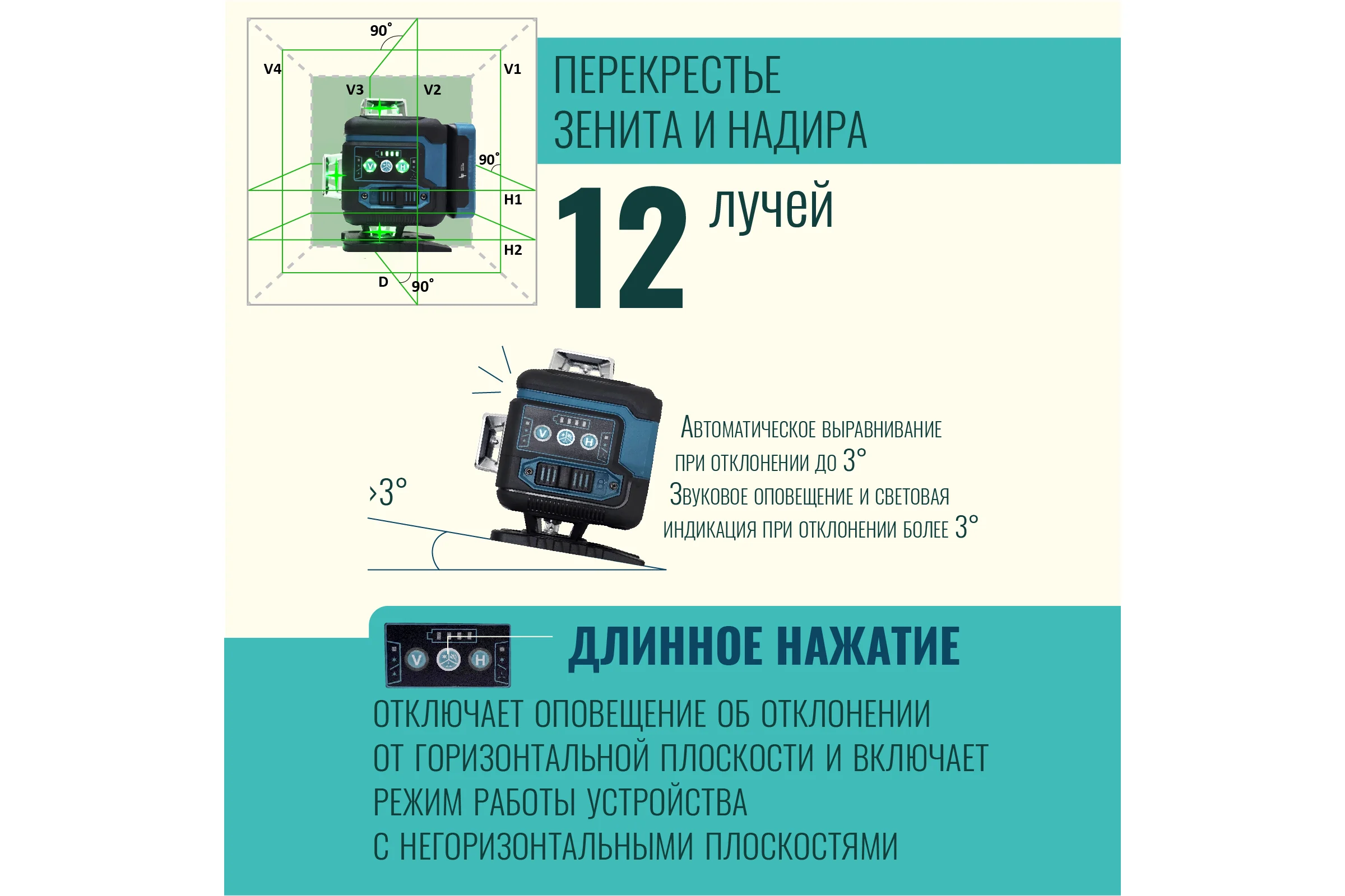 Профессиональный лазерный уровень LT L16-360Q + тренога 1.5м усиленная L16-360Q/1.5м-УС
