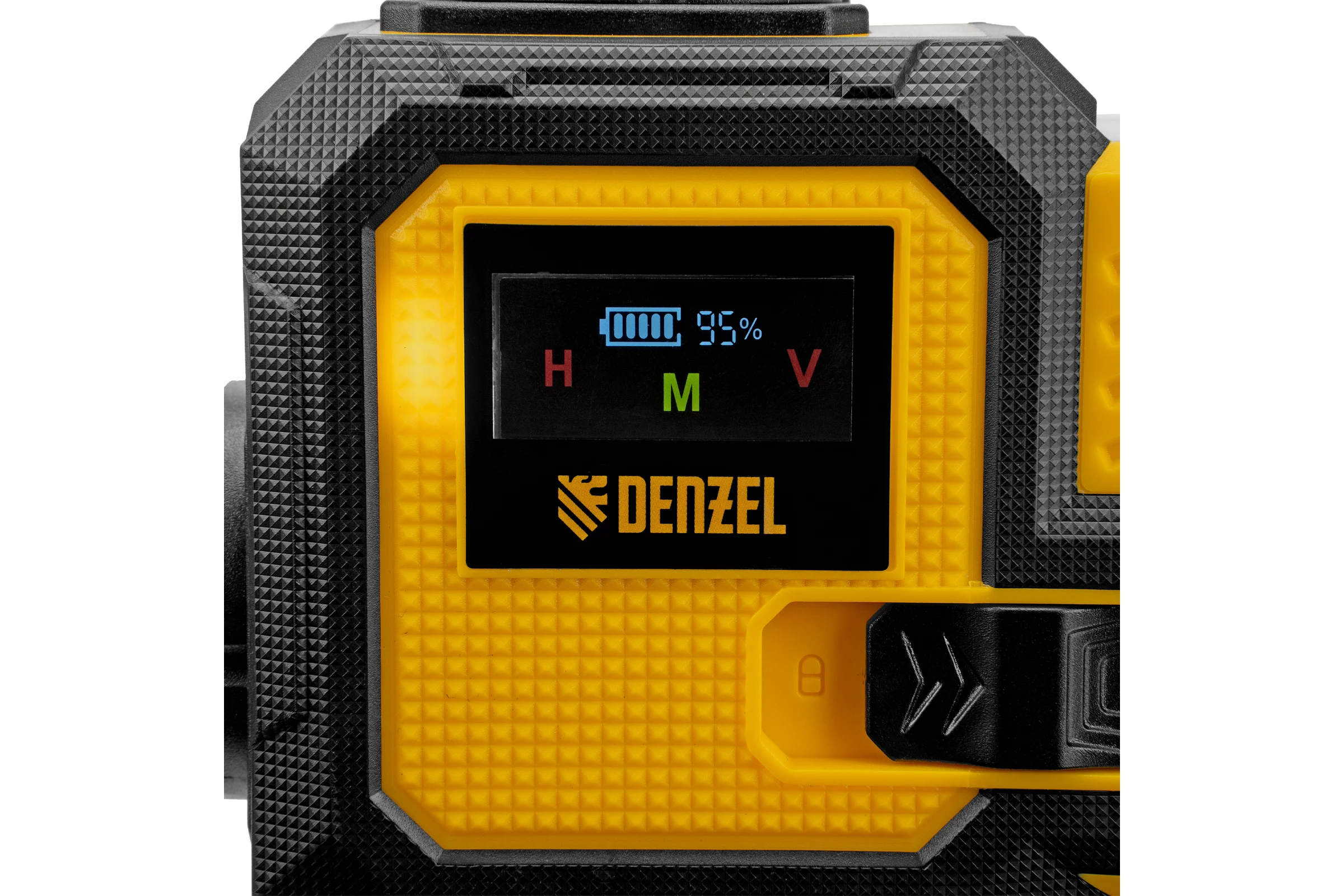 Лазерный уровень мультипризменный Denzel DLV-360-4C, 30 м, зеленый луч, Li-Ion 2,4 Aч, кейс 35081