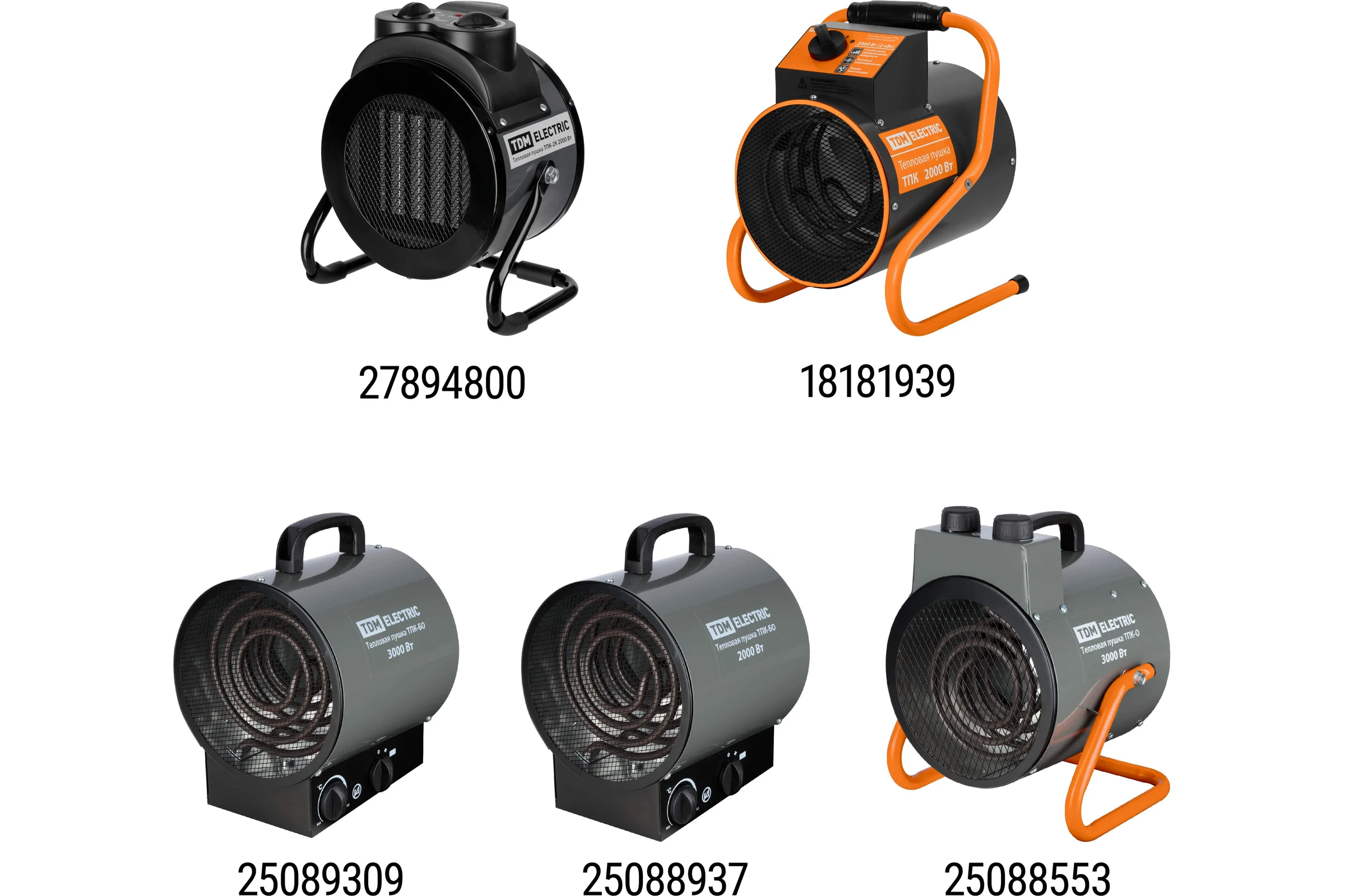 Тепловая пушка TDM ELECTRIC ТПК-3К, круглый корпус, 3 кВт (1,5/3 кВт), терморегулятор, керамический нагревательный элемент SQ2520-0106