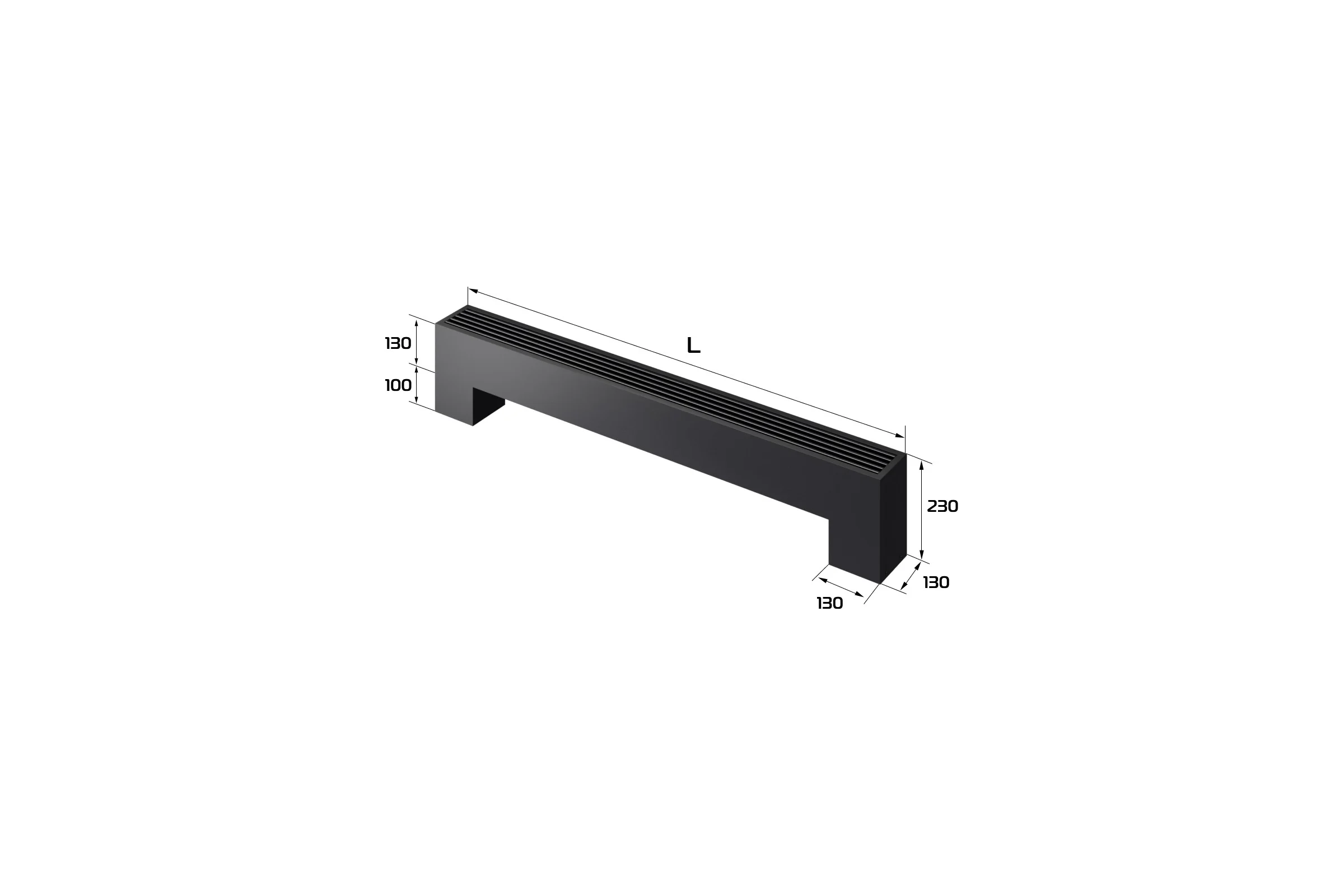 Конвектор напольный Royal Thermo STEP-130/130/1800-2-N-BL-LG-BL НС-1630644