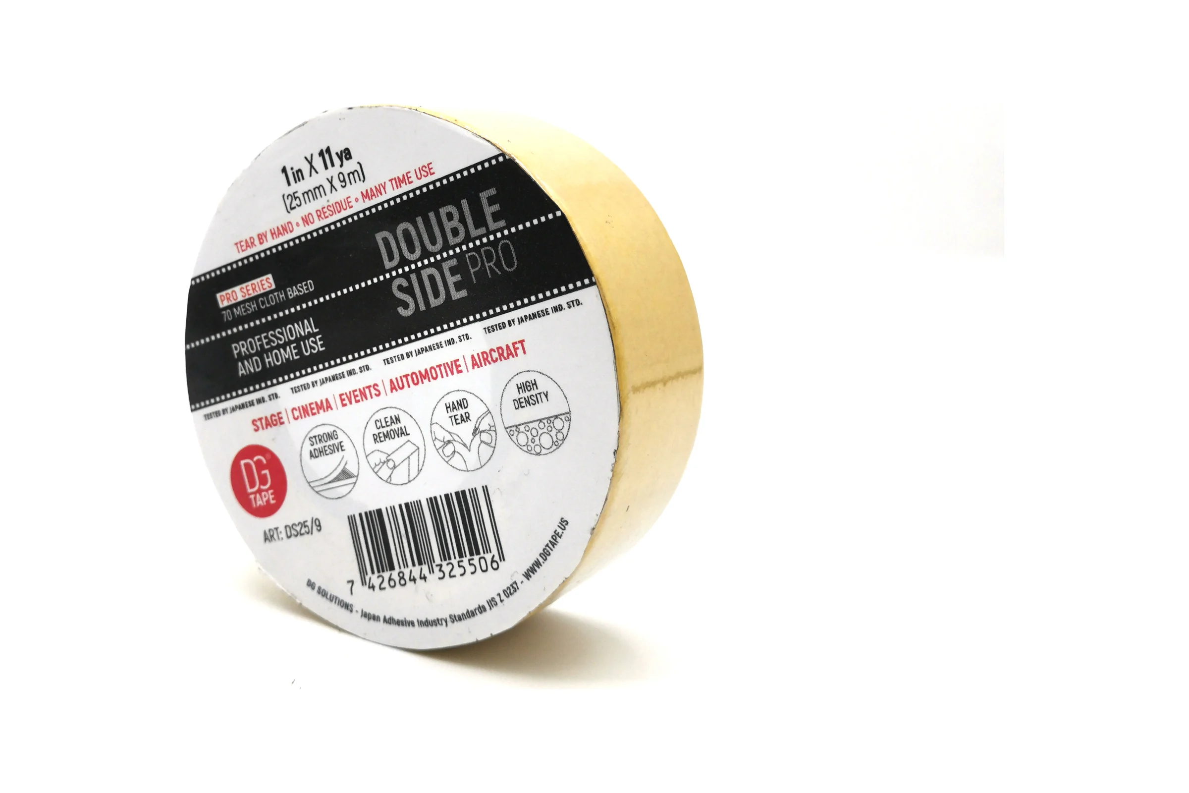 Двухсторонняя тканевая клейкая лента DGTAPE DoubleSide - 25мм/9м DS25/9