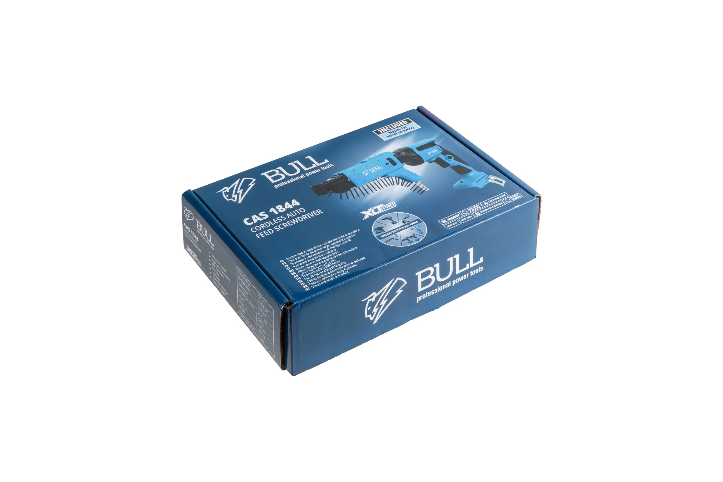Аккумуляторный ленточный шуруповерт BULL CAS 1844 бесщеточный, в коробке, SOLO, XLTpro, 18 В, 4400 об/мин, 57 мм 1304784