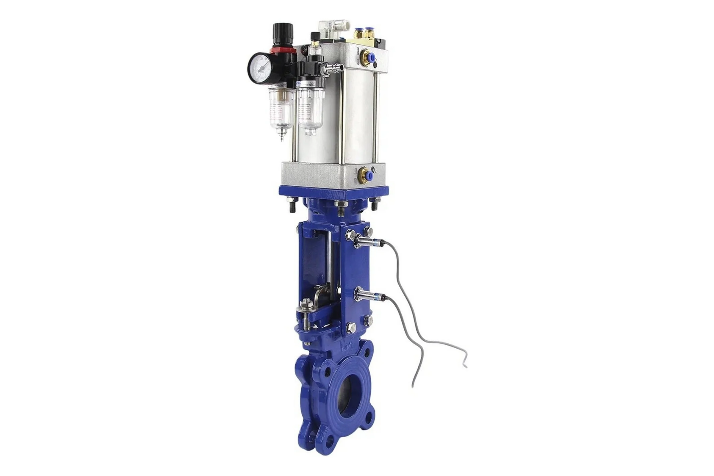 Задвижка шиберная DN.ru WCB-SS304-1W-DA Ду150 Ру10 пн-привод, пн-распр 220В ИД БПВ D040-03085