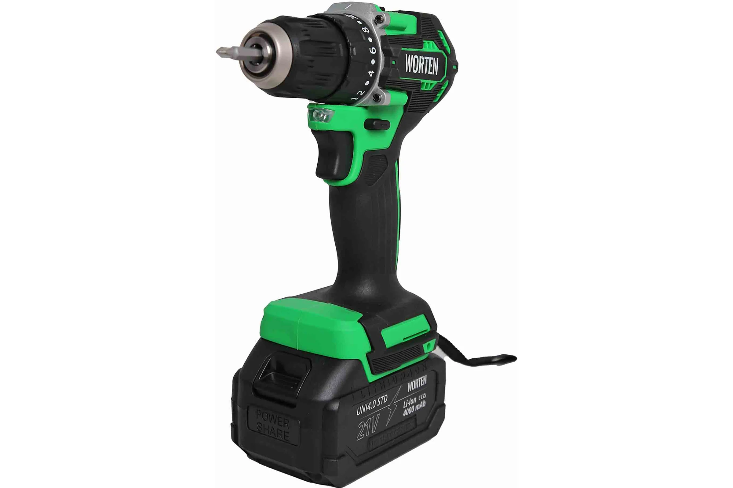 Дрель-шуруповерт бесщеточная WORTEN 2x4.0Ач, 21В IM КА-90000575