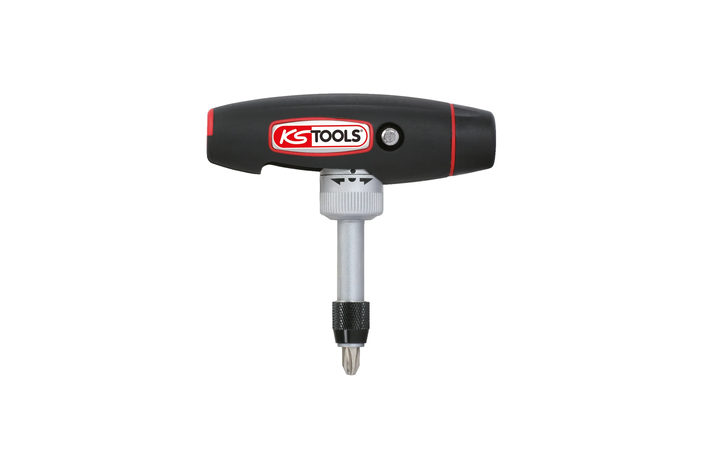 Отвертка для бит KS Tools с ручкой-трансформером, 1/4", в комплекте с 5 битами 911.2475