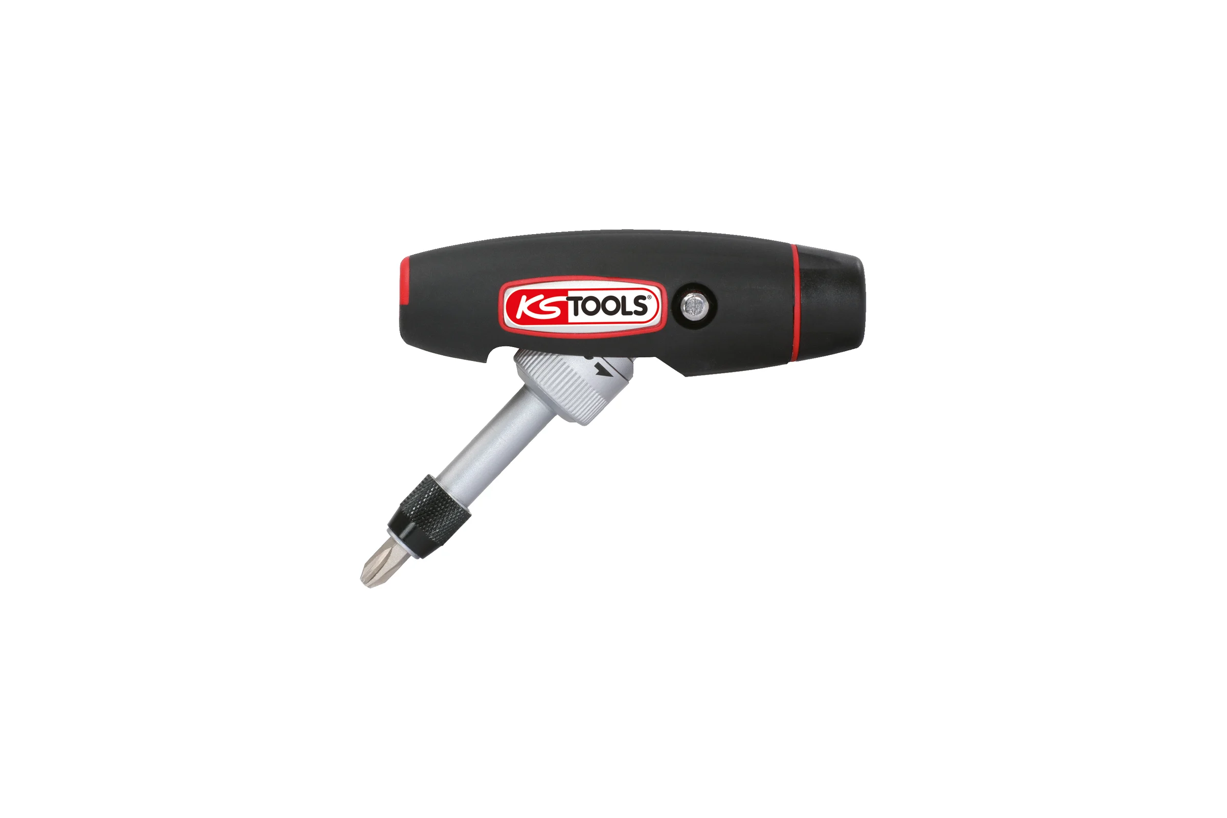 Отвертка для бит KS Tools с ручкой-трансформером, 1/4", в комплекте с 5 битами 911.2475